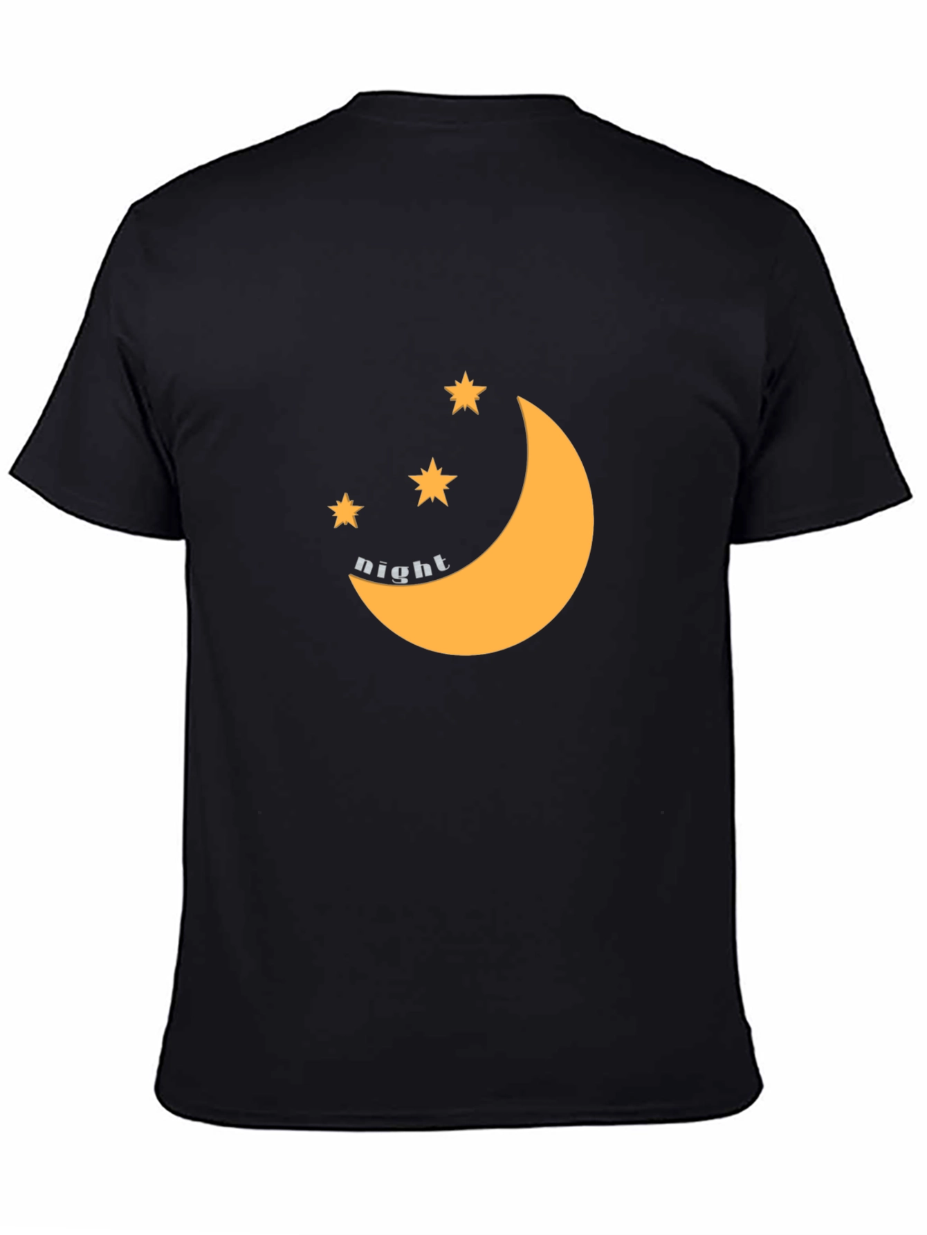 Black Night Sky Graphic Tee - Black Cotton Blend view 4
