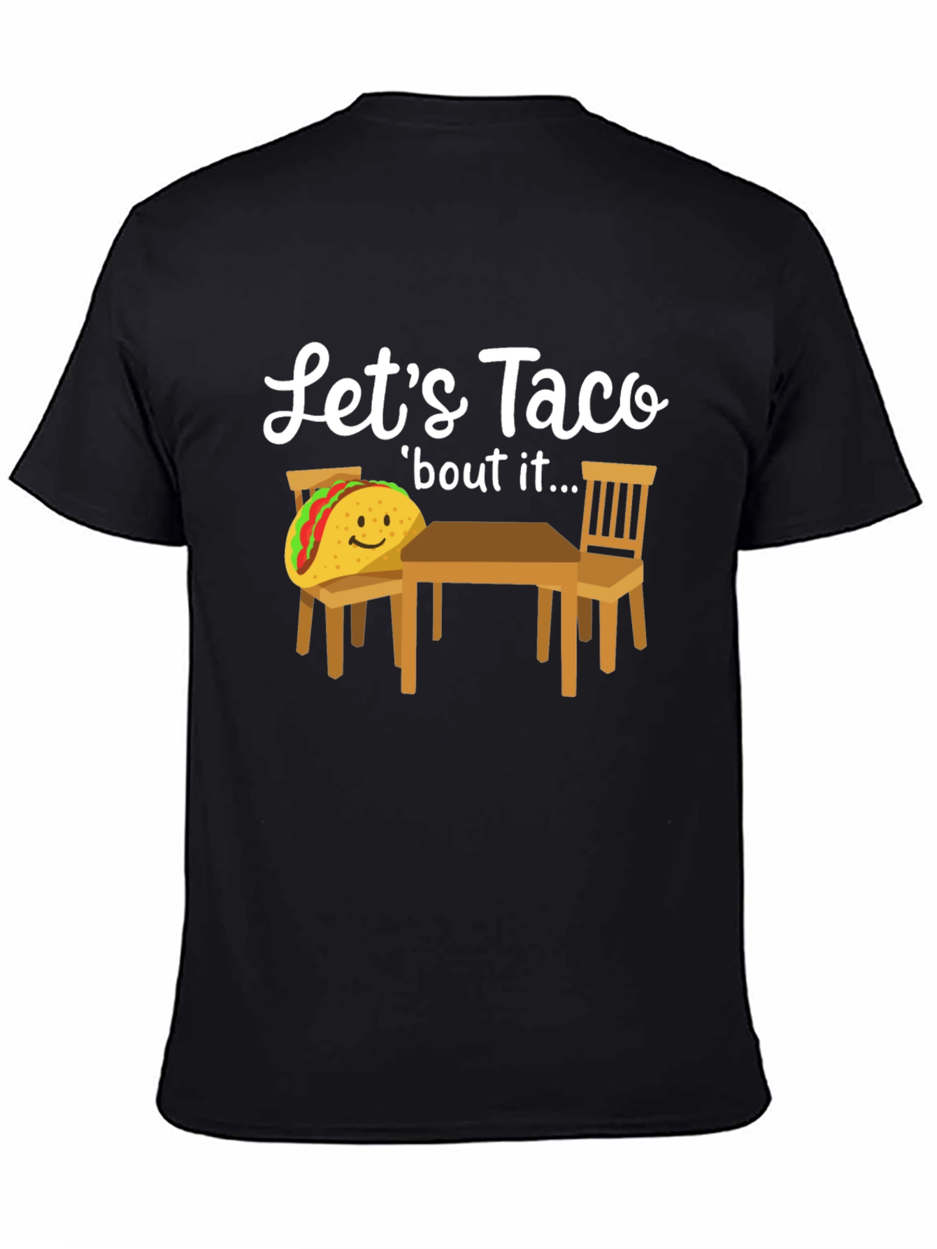 Black Let's Taco 'bout It T-Shirt view 4