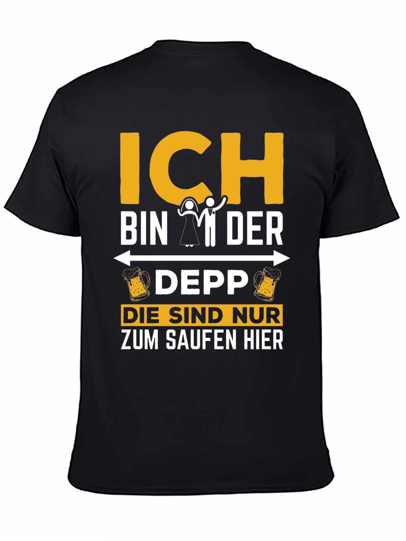 Black Ich Bin Der Depp Graphic T-Shirt view 4