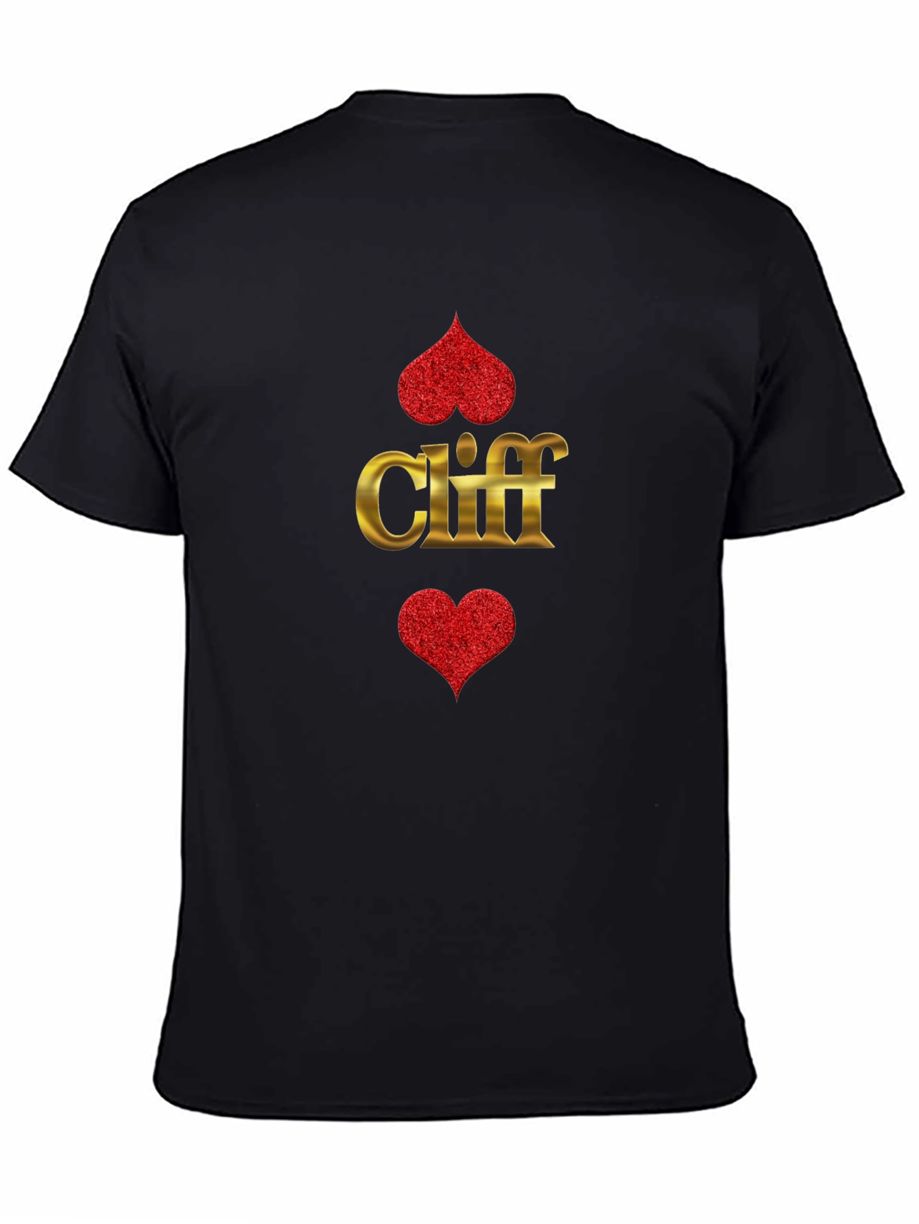 Black Cliff Heart Suit T-Shirt - Ace of Hearts Tee view 4