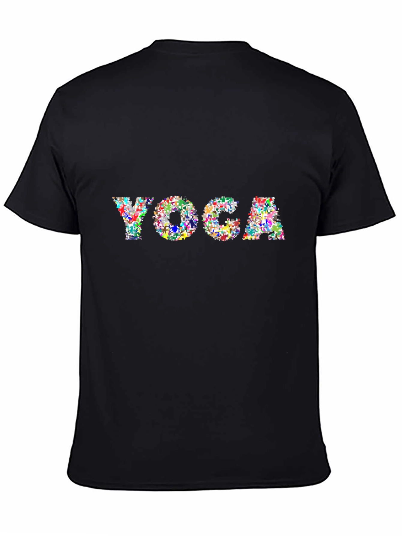 Black Colorful Yoga Tee - Relax in Style view 4