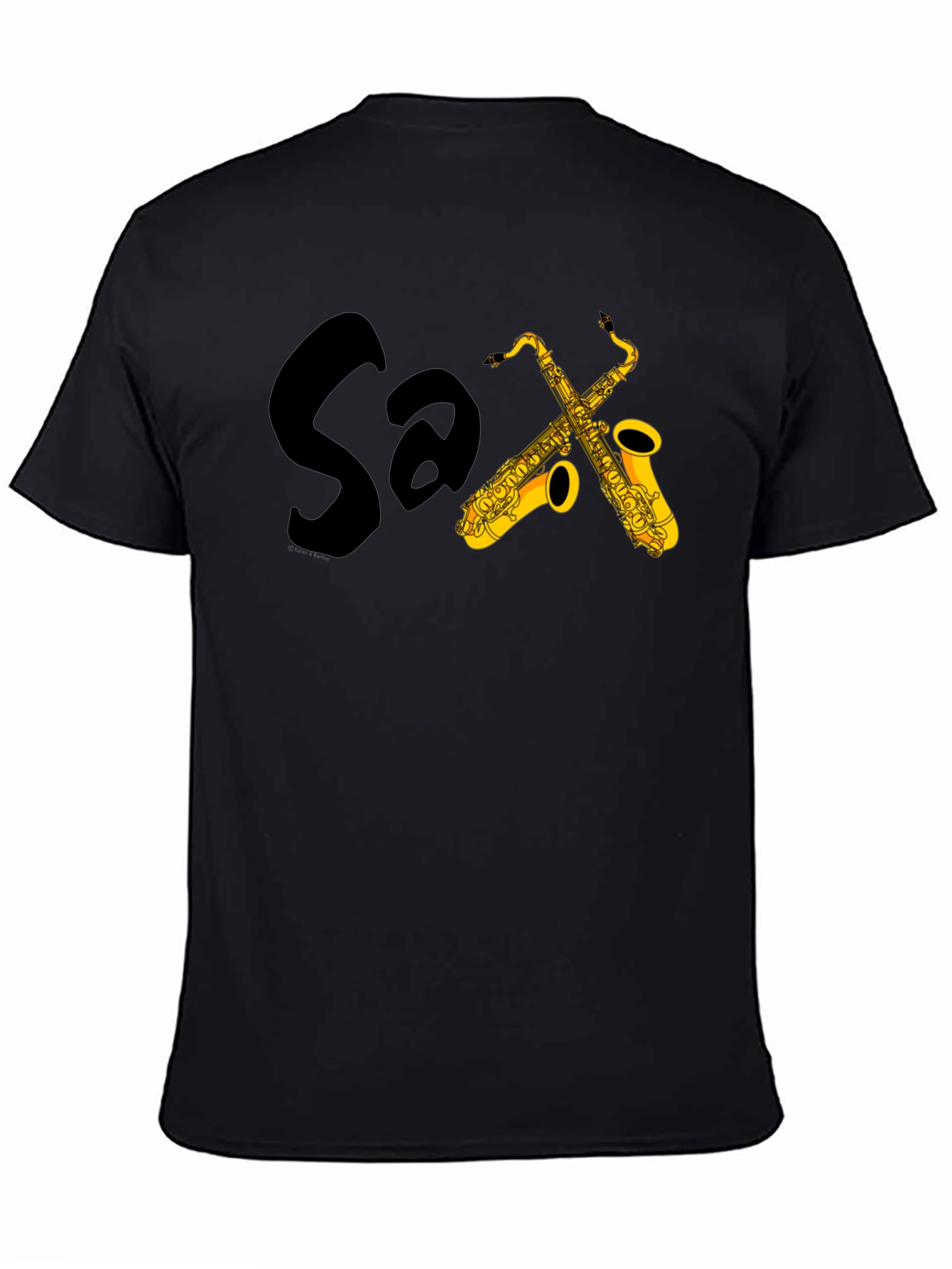 Black Saxophone T-Shirt - Cool Musician Tee view 4