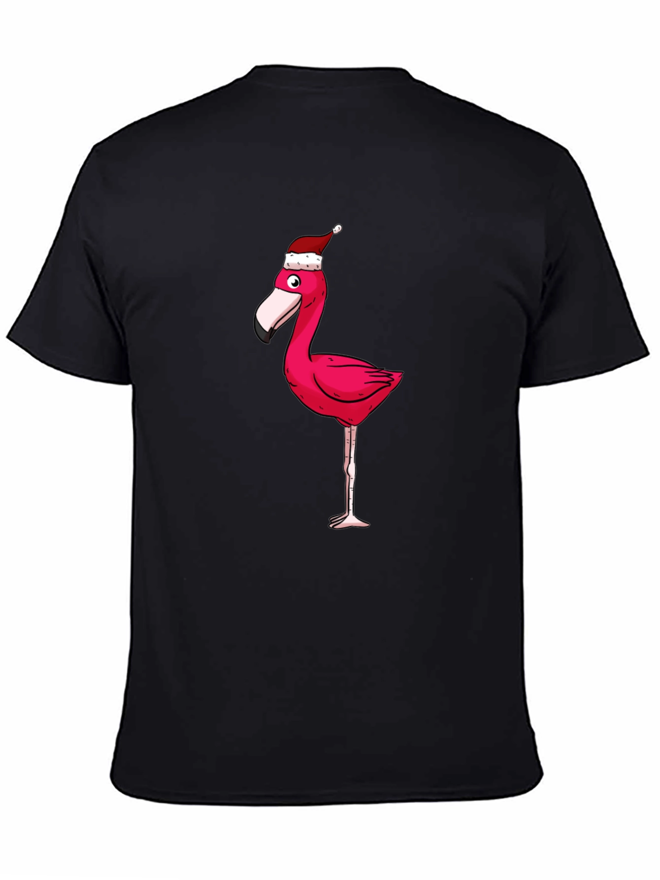 Black Festive Flamingo Graphic Tee view 4