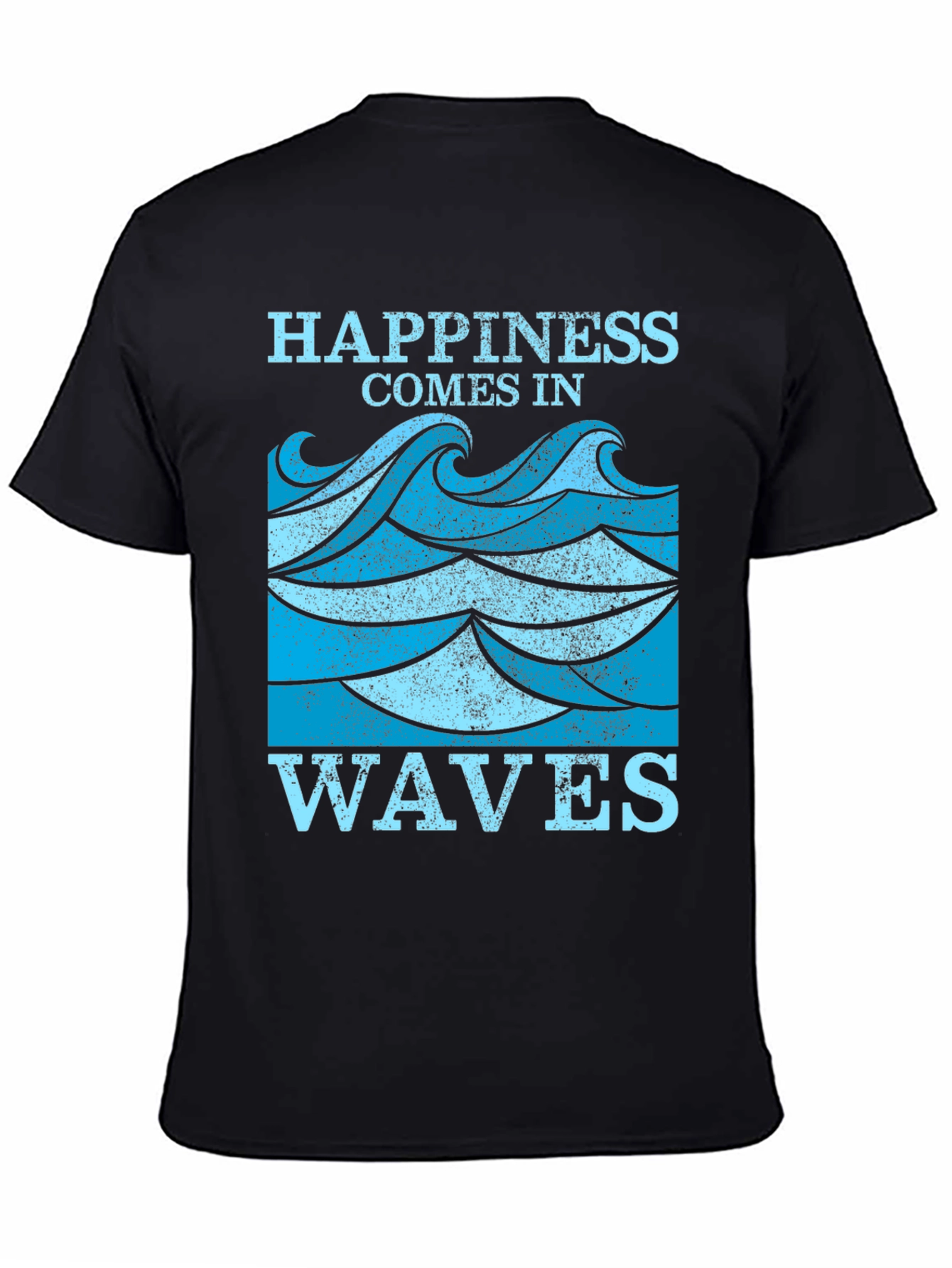 Black Happiness Comes in Waves Graphic Tee view 4