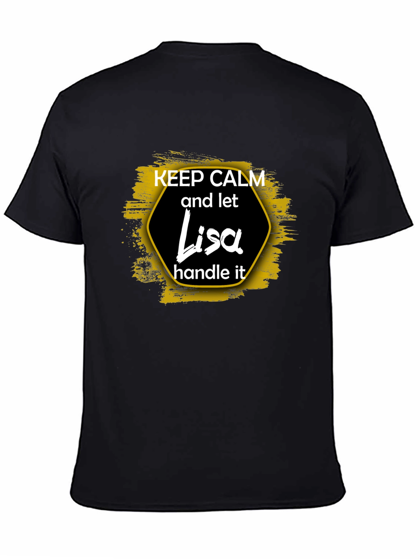 Black Keep Calm Lisa T-Shirt Funny Personalized Gift view 4