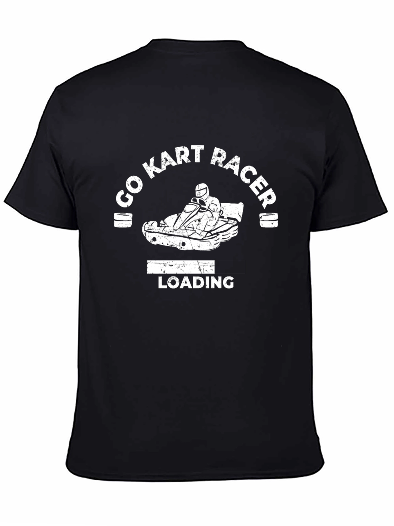 Black Go Kart Racer Loading T-Shirt view 4