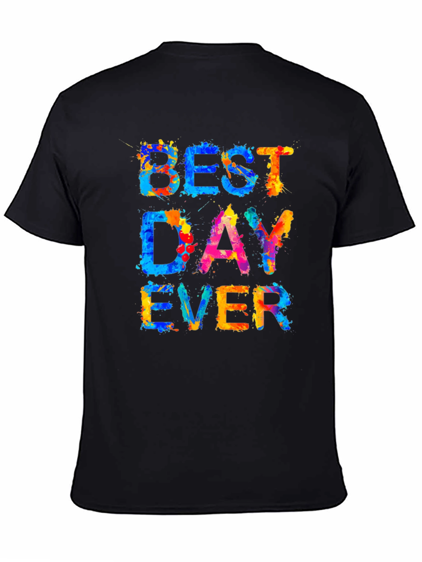 Black Best Day Ever Graphic Tee - Men's Colorful Shirt view 4
