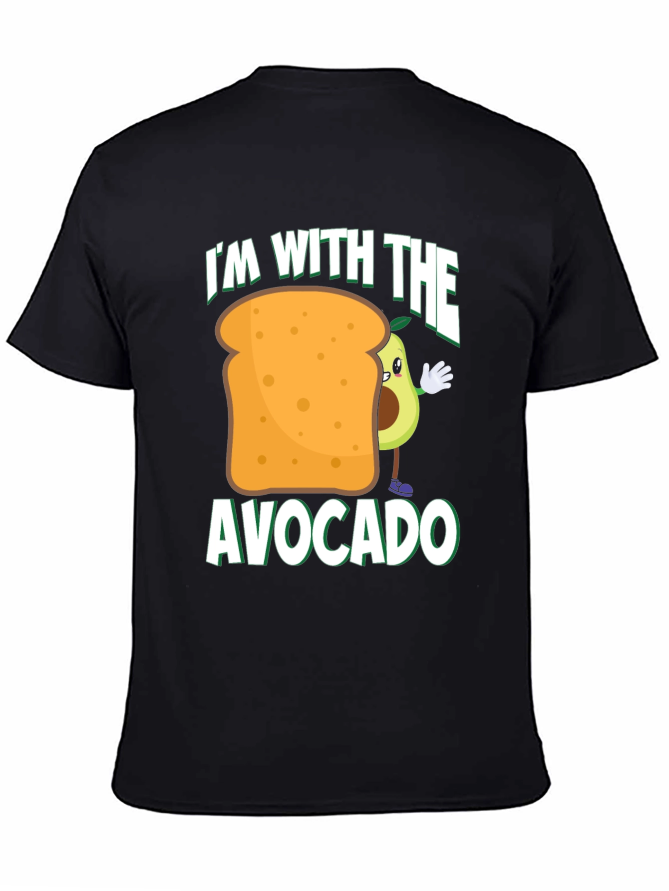 Black I'm With The Avocado T-Shirt Funny Toast Tee view 4