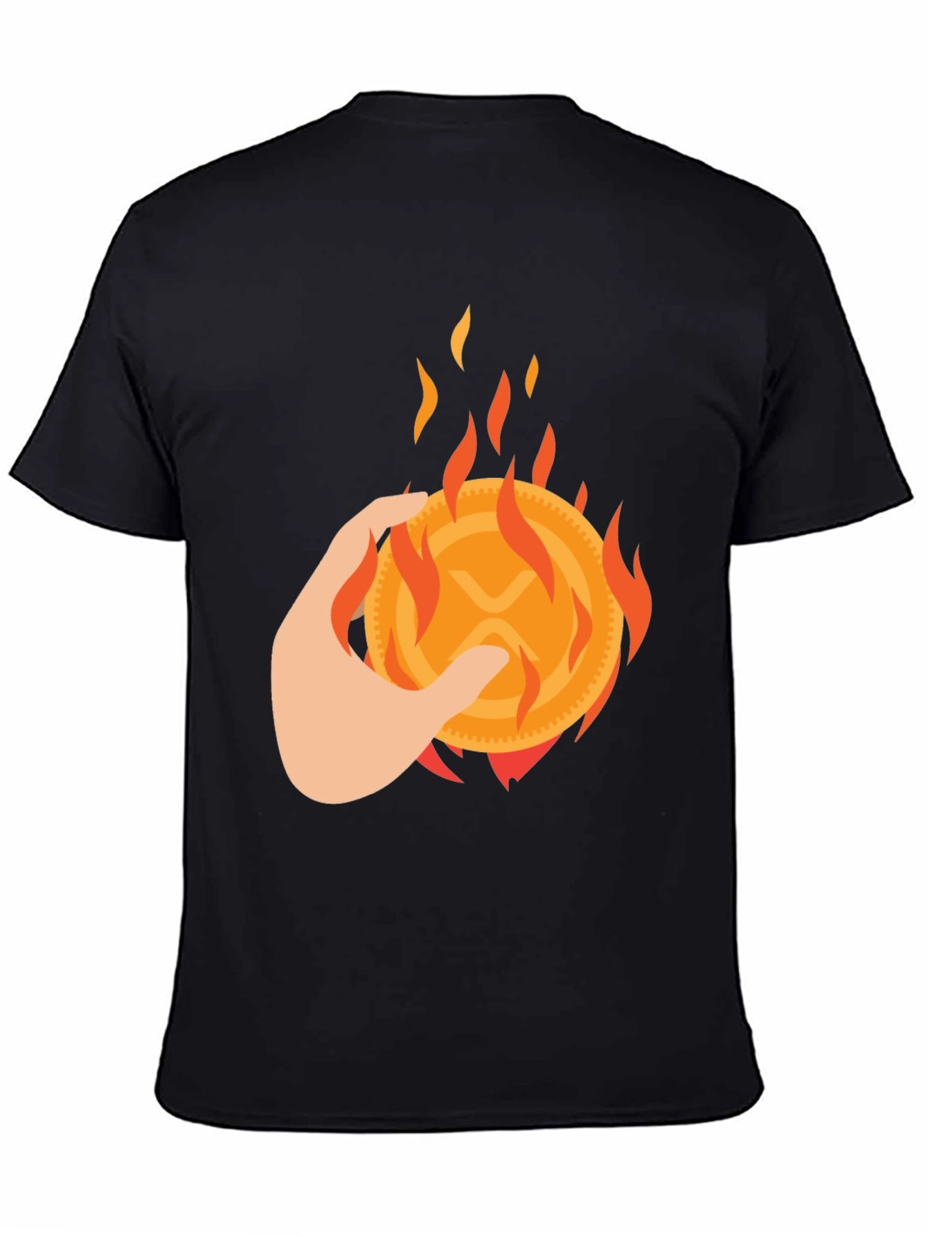 Black Burning XRP Crypto T-Shirt view 4
