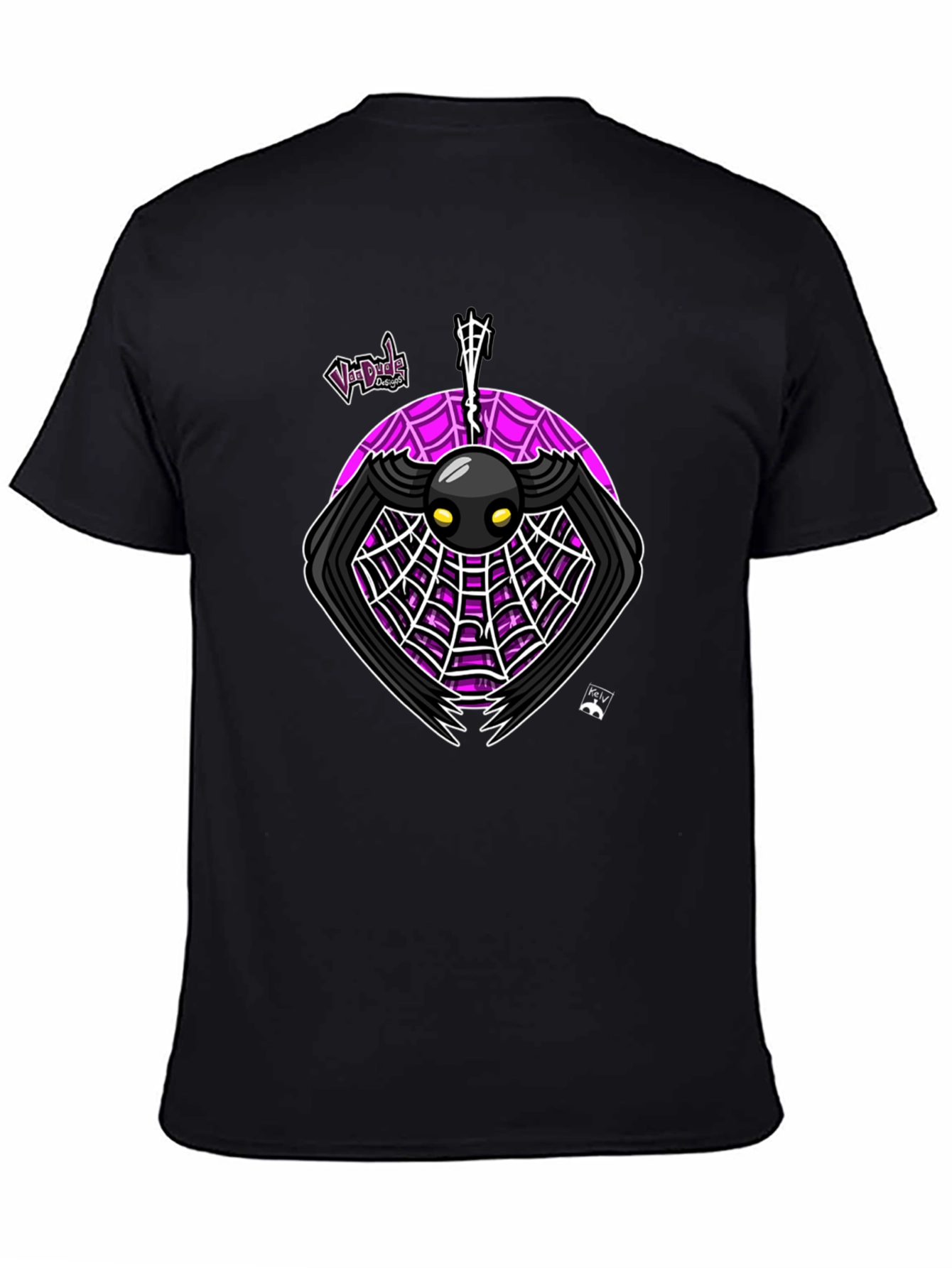 Black Spider Web Graphic Tee - Unique Design T-Shirt view 4