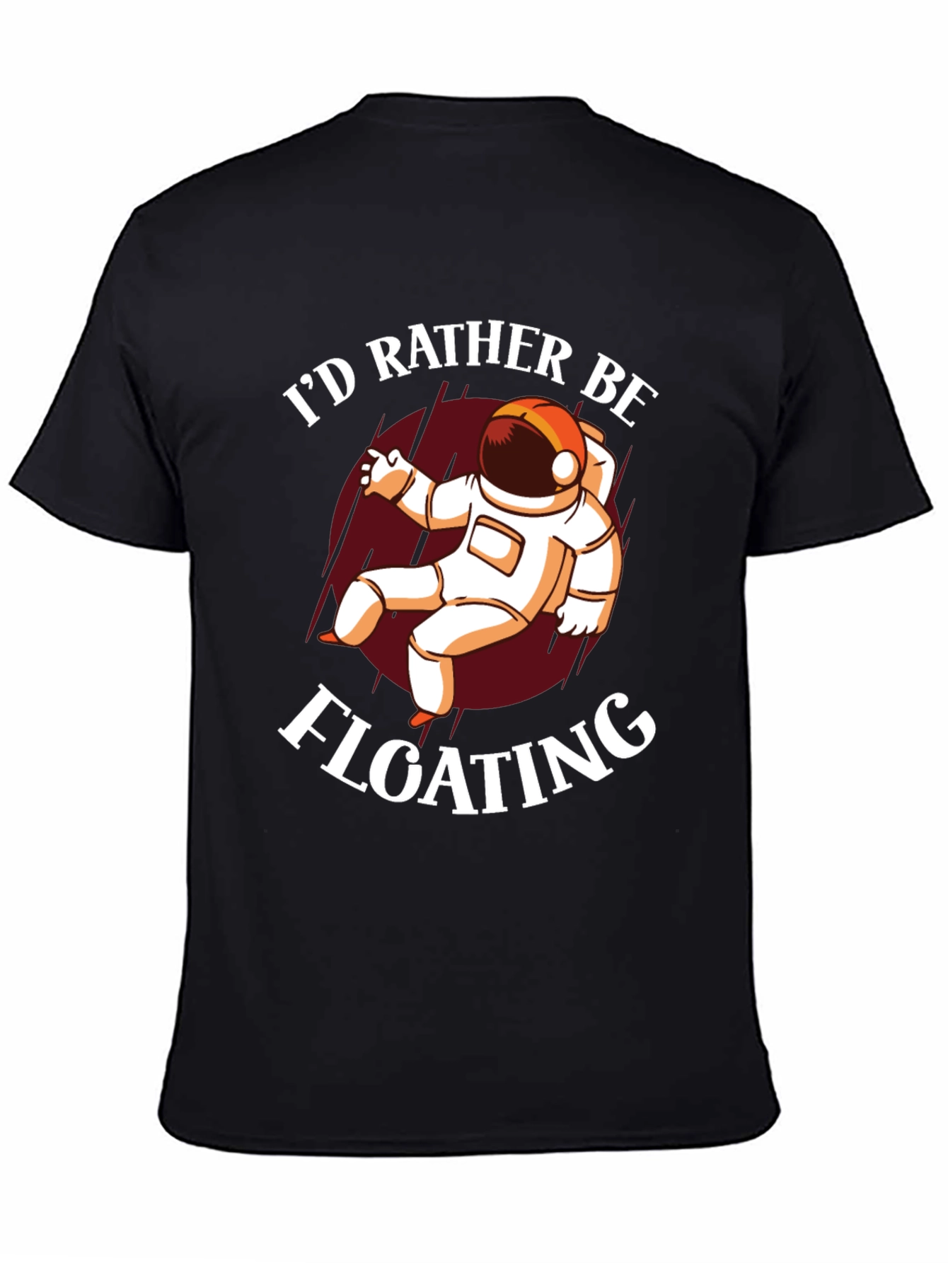 Black I'd Rather Be Floating Astronaut Graphic Tee view 4