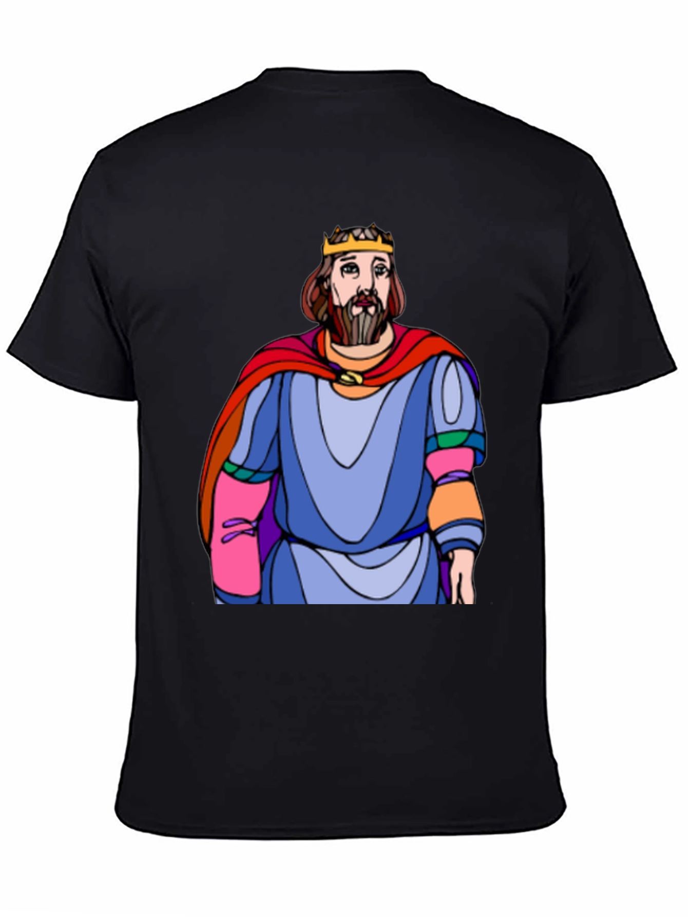 Black King Cartoon Graphic T-Shirt view 4
