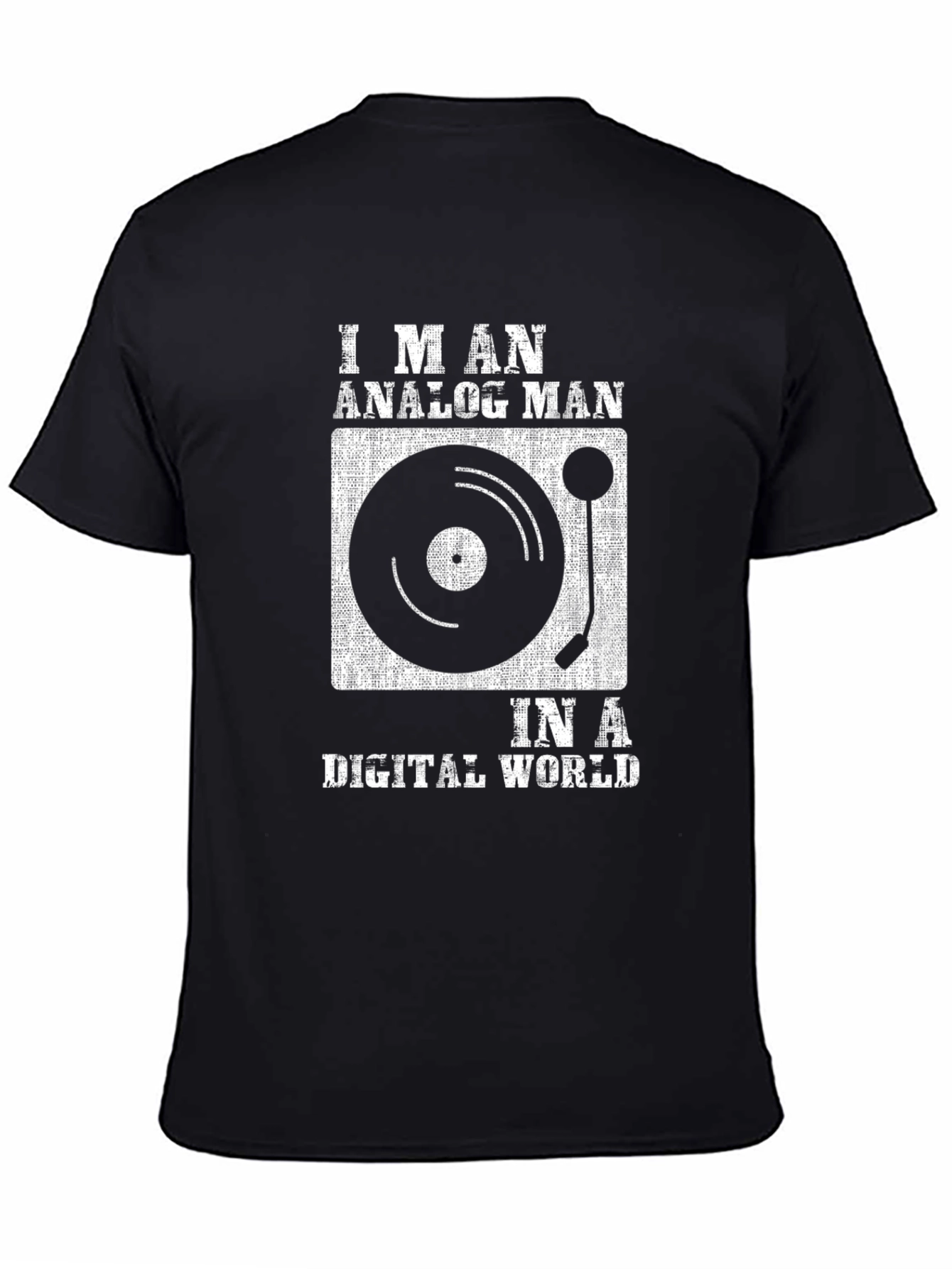 Black Analog Man in a Digital World Graphic Tee view 4