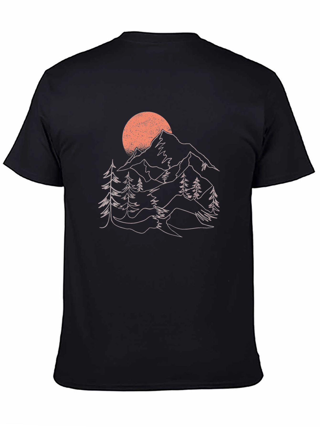 Black Mountain Sunset Graphic Tee - Nature Inspired Black T-Shirt view 4