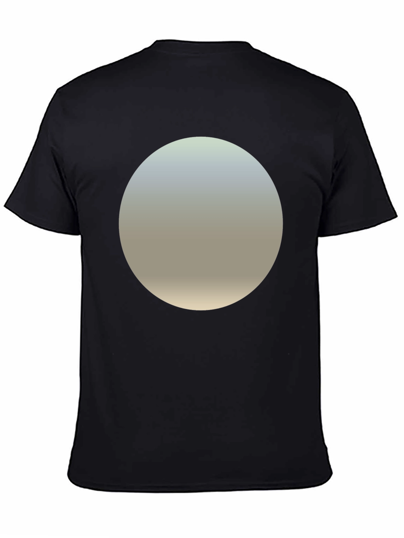 Black Minimalist Black T-Shirt with Gradient Circle Design view 4