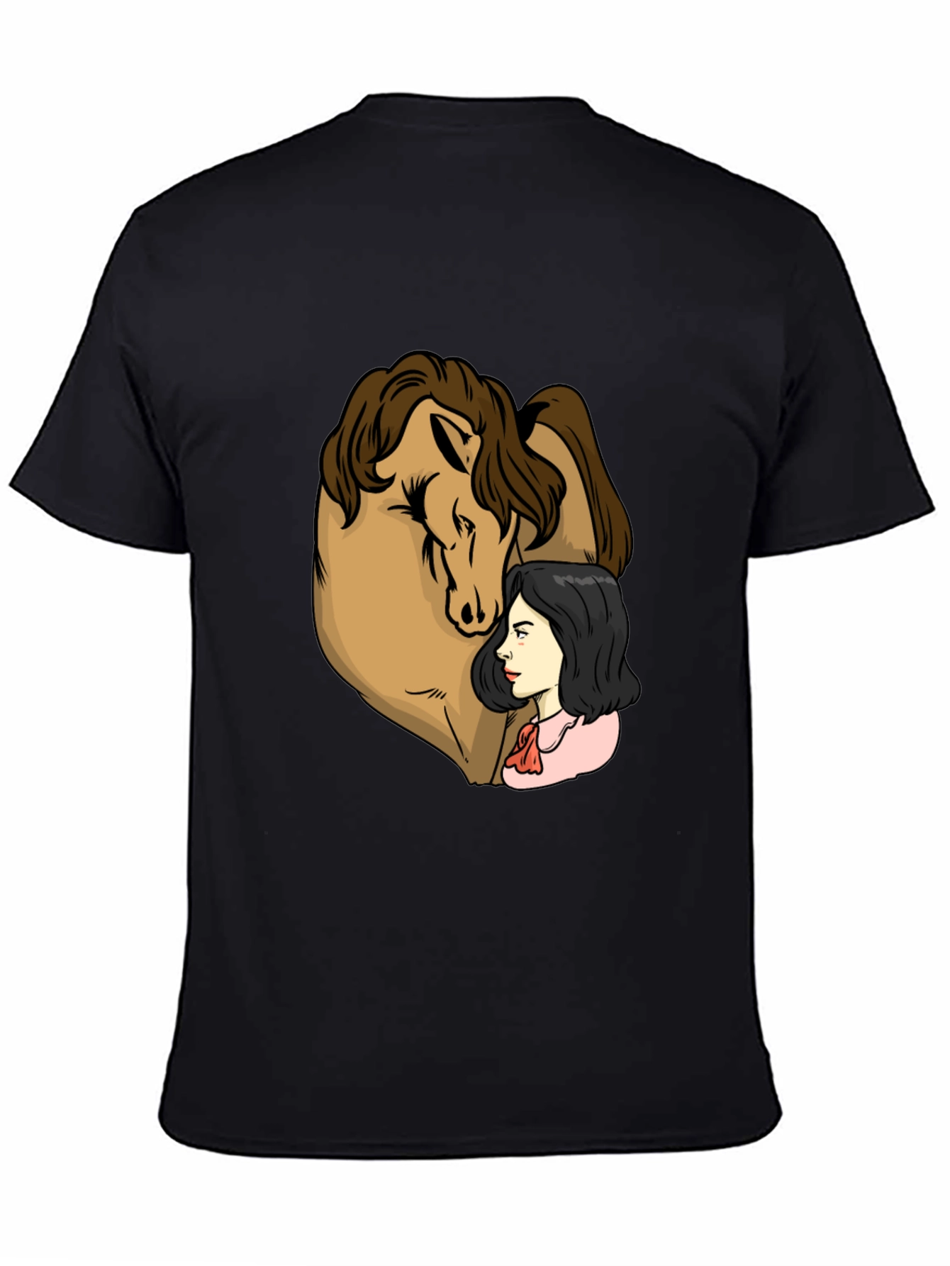 Black Horse & Woman Graphic Black T-Shirt view 4