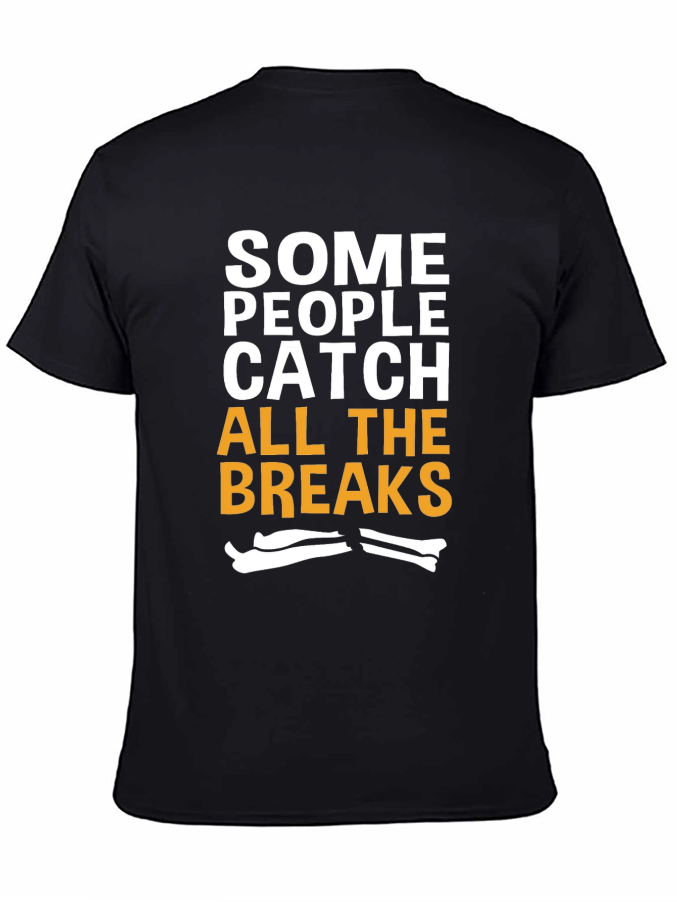 Black Funny Broken Bones T-Shirt - Catch All The Breaks view 4