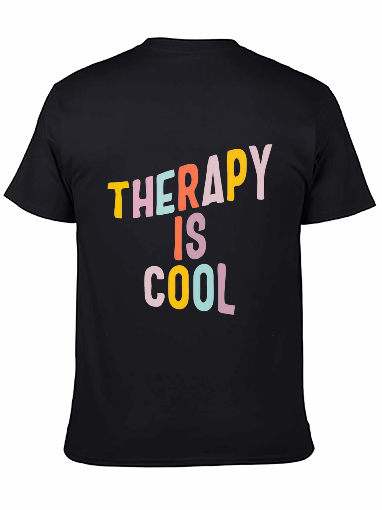 Black Therapy is Cool Graphic Tee - Casual Unisex T-Shirt view 4