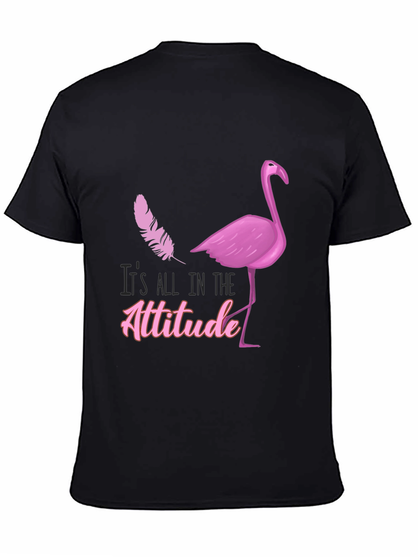 Black Attitude Flamingo T-Shirt - Stylish Graphic Tee view 4
