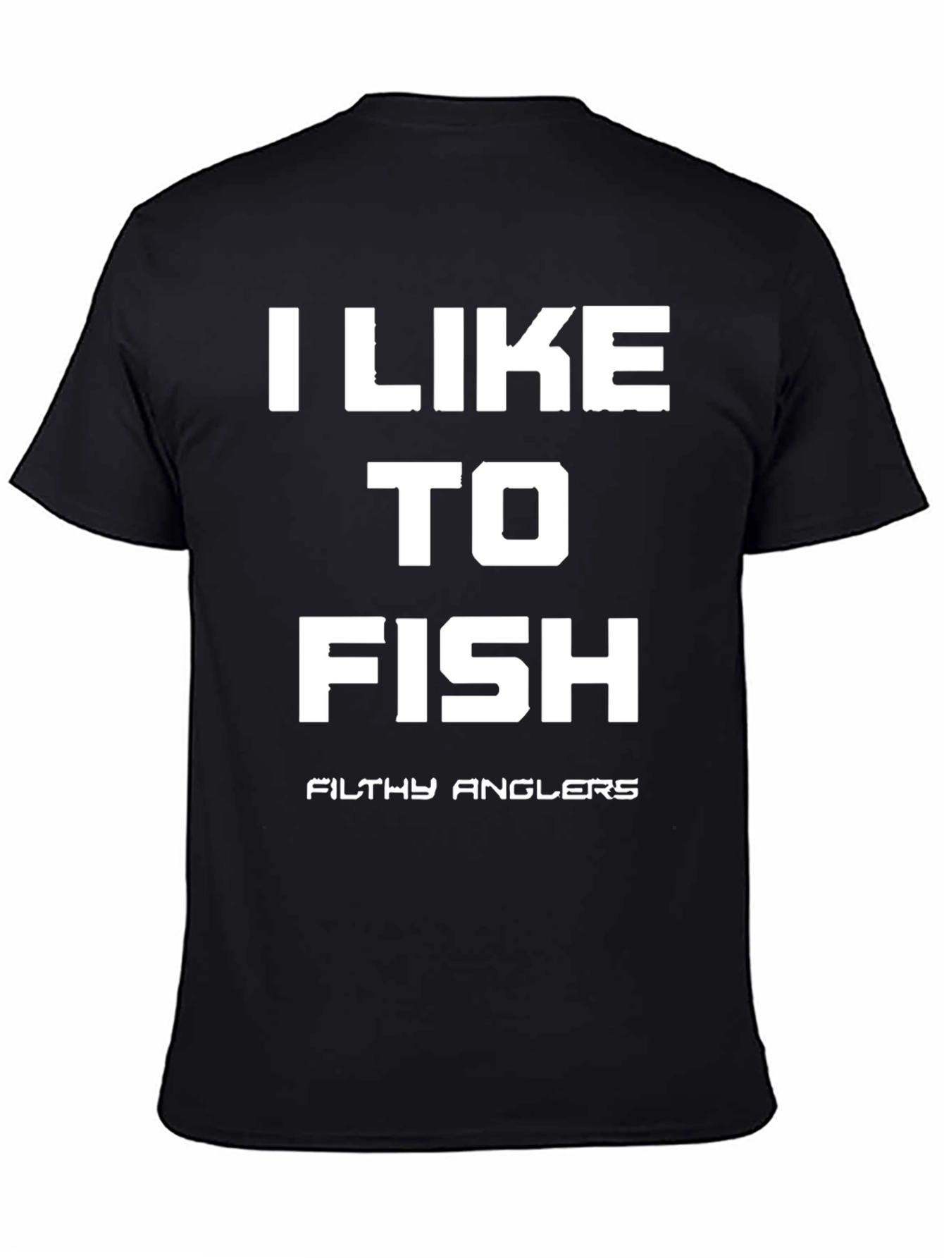 Black I Like to Fish - Funny Angler T-Shirt view 4