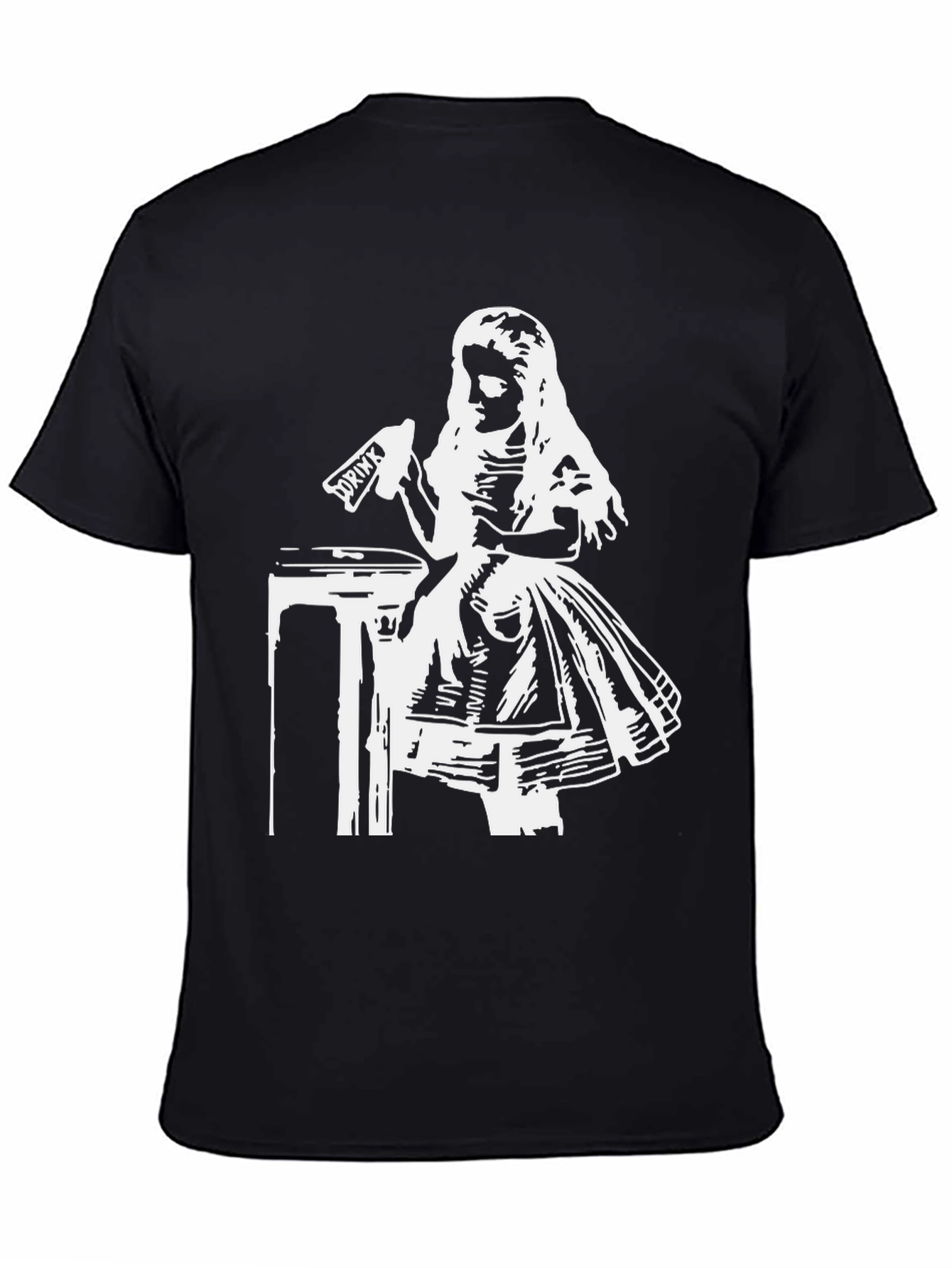 Black Alice in Wonderland Drink Me Graphic Tee view 4