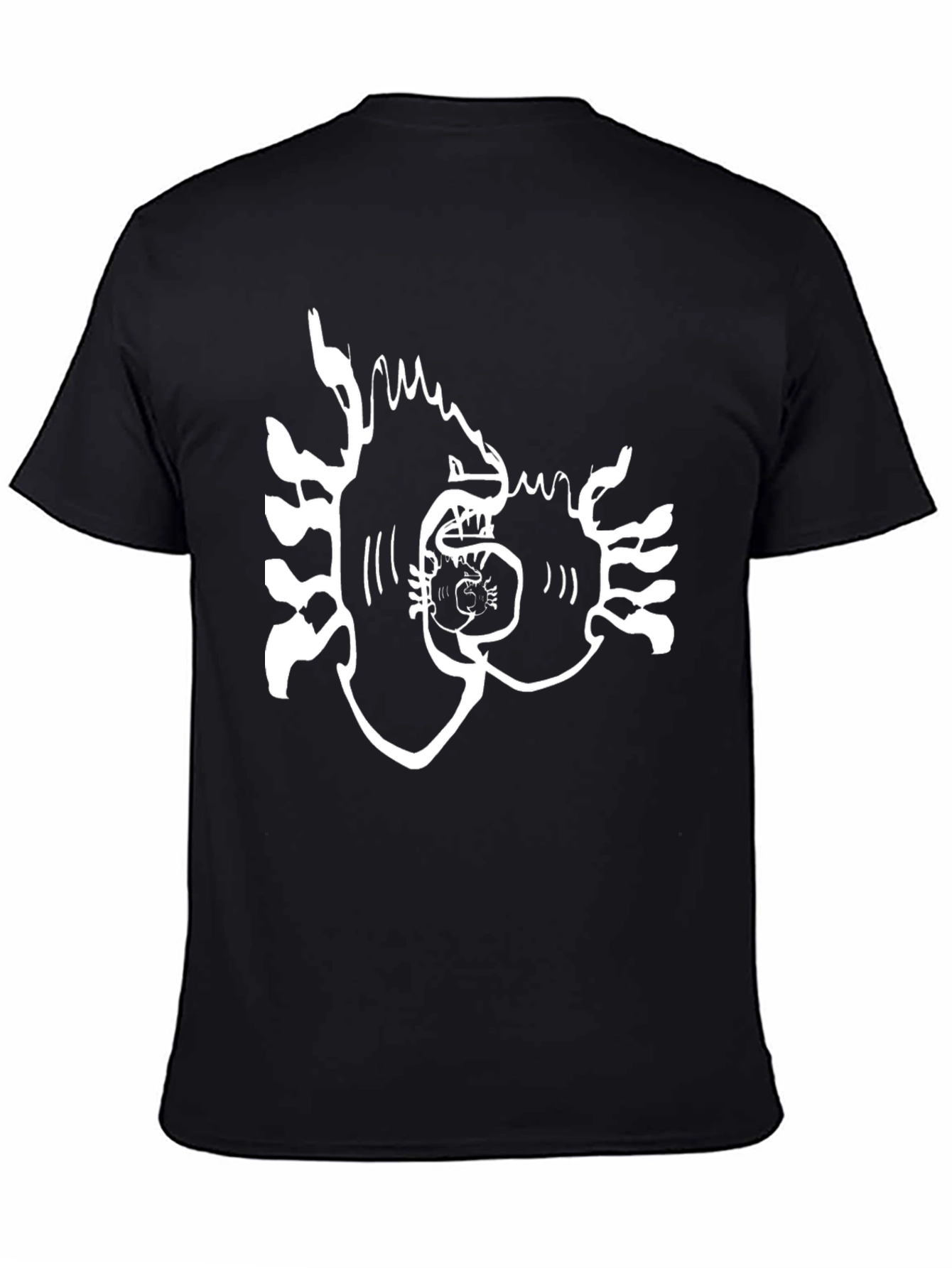 Black Abstract Graphic Print Black Tee view 4