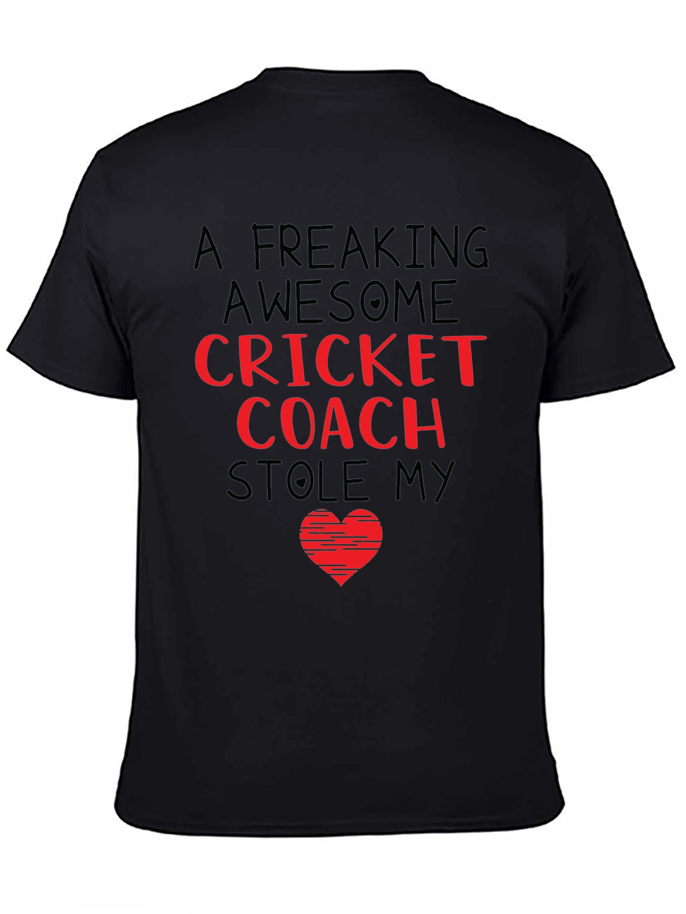 Black Awesome Cricket Coach Graphic Tee view 4