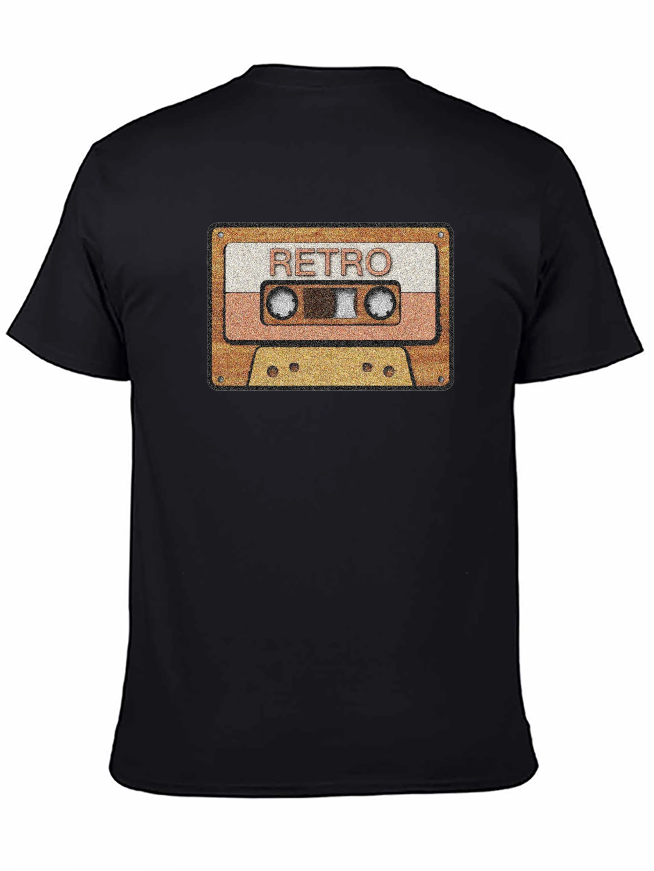 Black Retro Cassette Tape Graphic T-Shirt - Vintage Style Tee view 4
