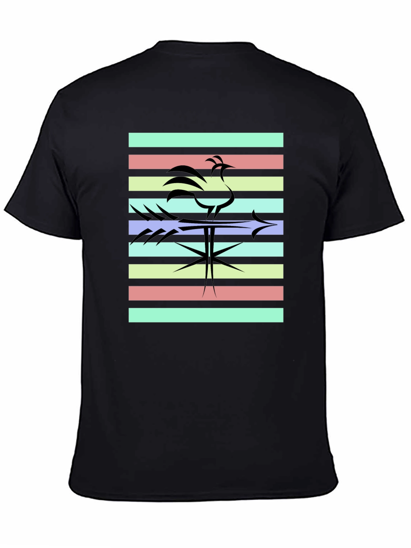 Black Retro Rooster T-Shirt - Black view 4