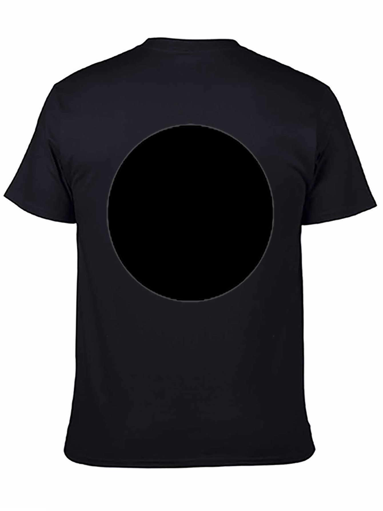Black Men's Black Crew Neck T-Shirt view 4