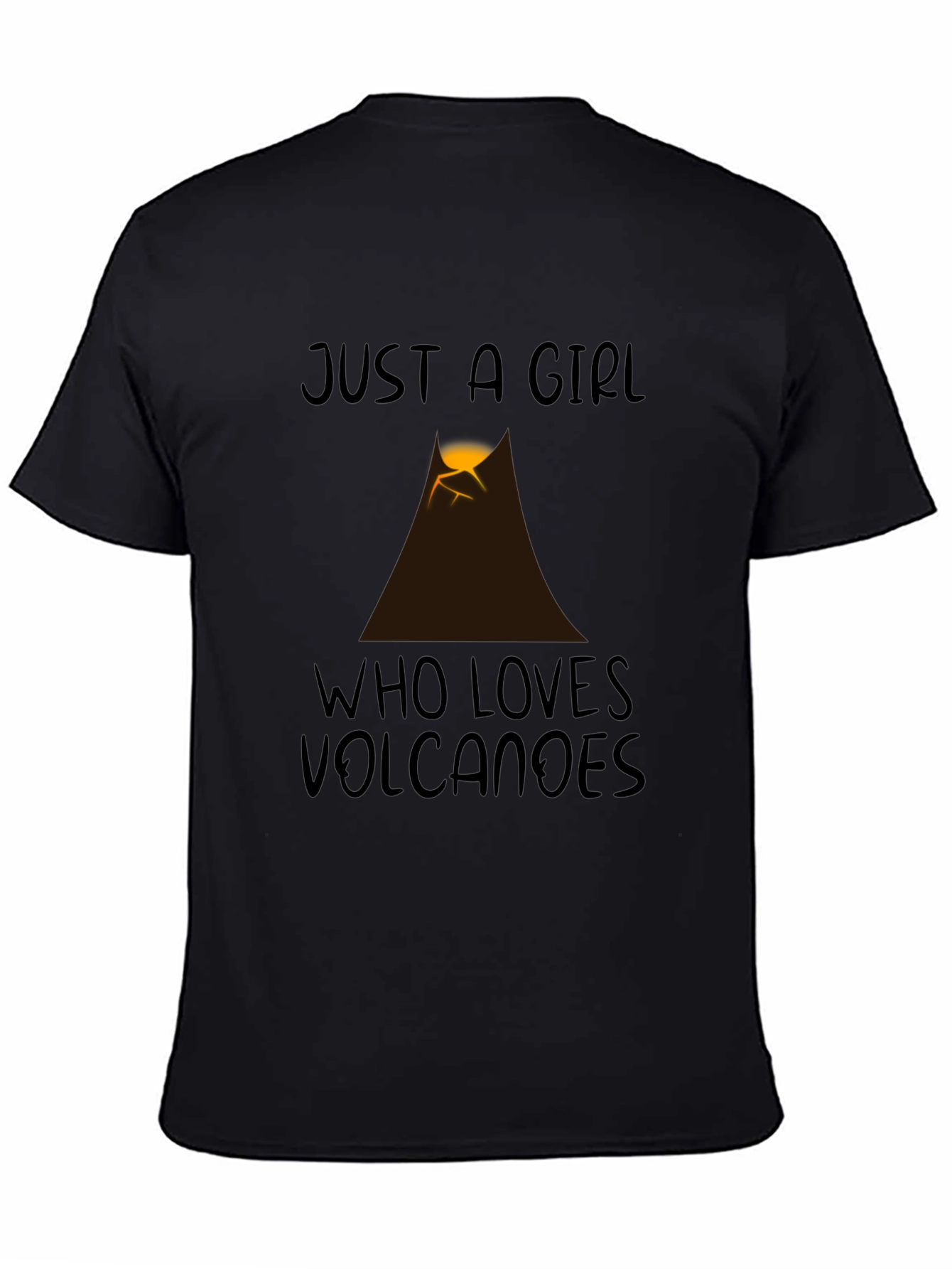 Black Just a Girl Who Loves Volcanoes Graphic Tee view 4