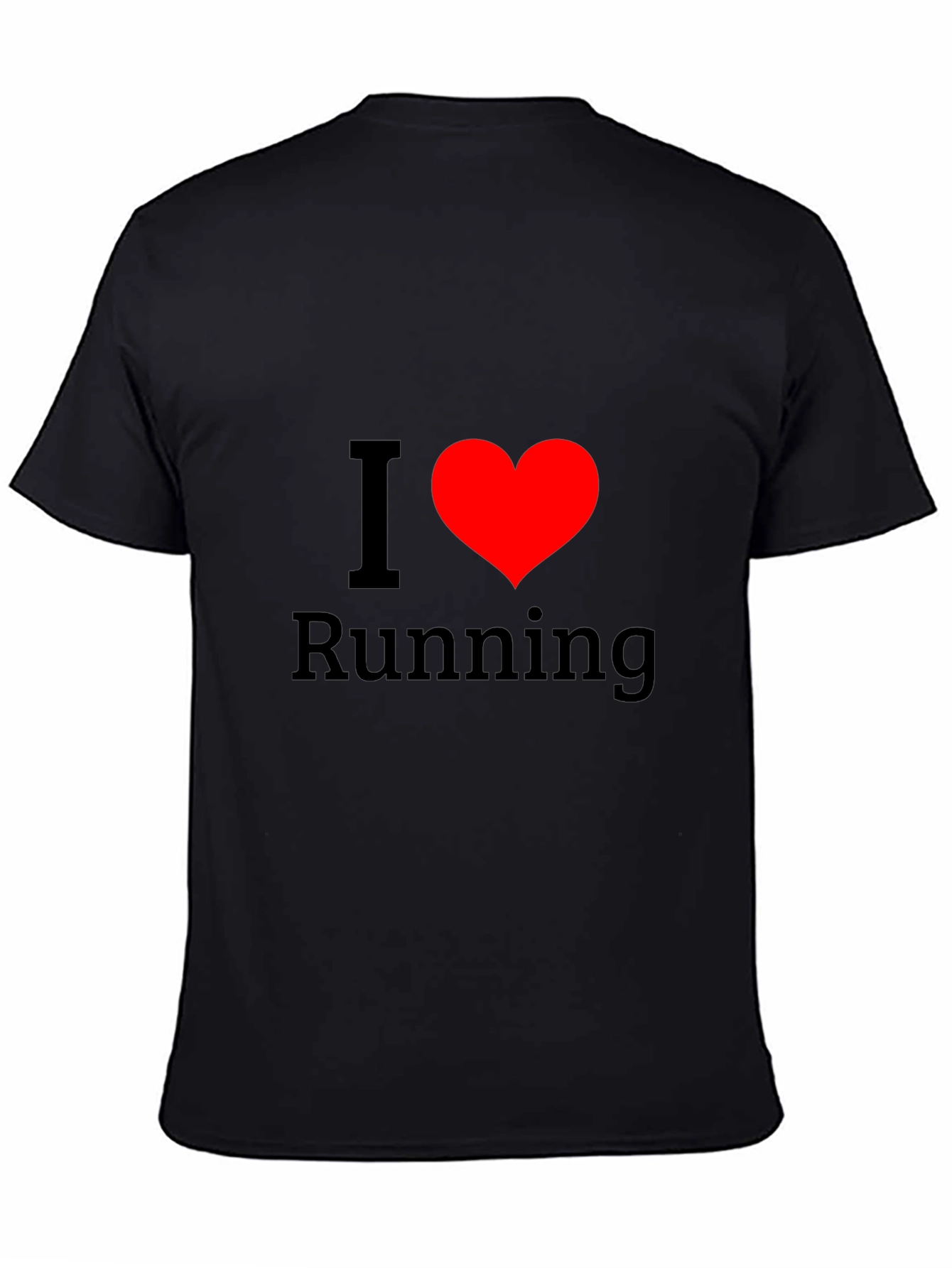 Black I Love Running Black T-Shirt - Heart Design view 4