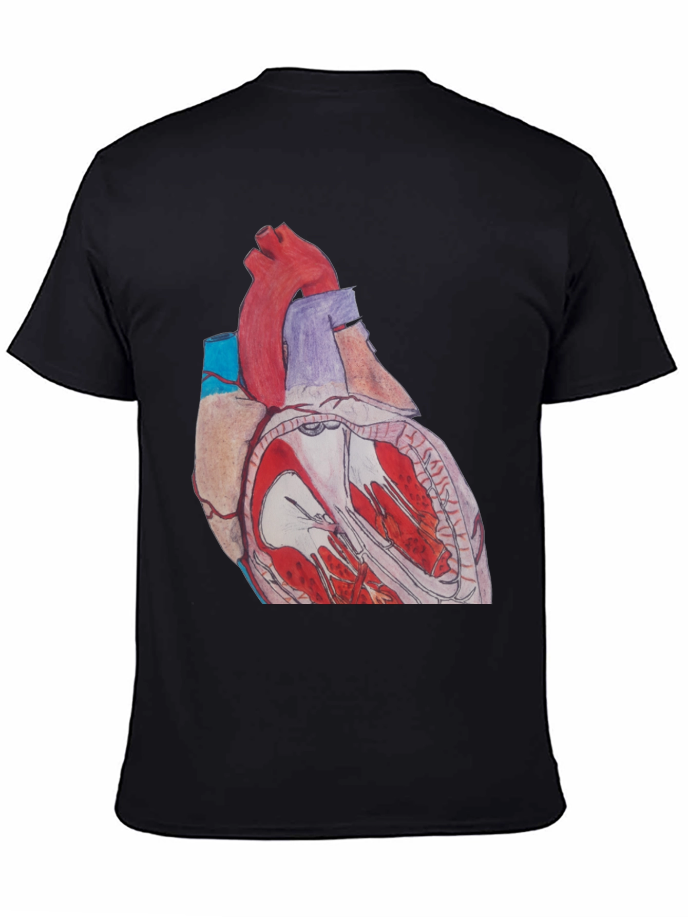 Black Anatomical Heart Graphic Tee - Black view 4