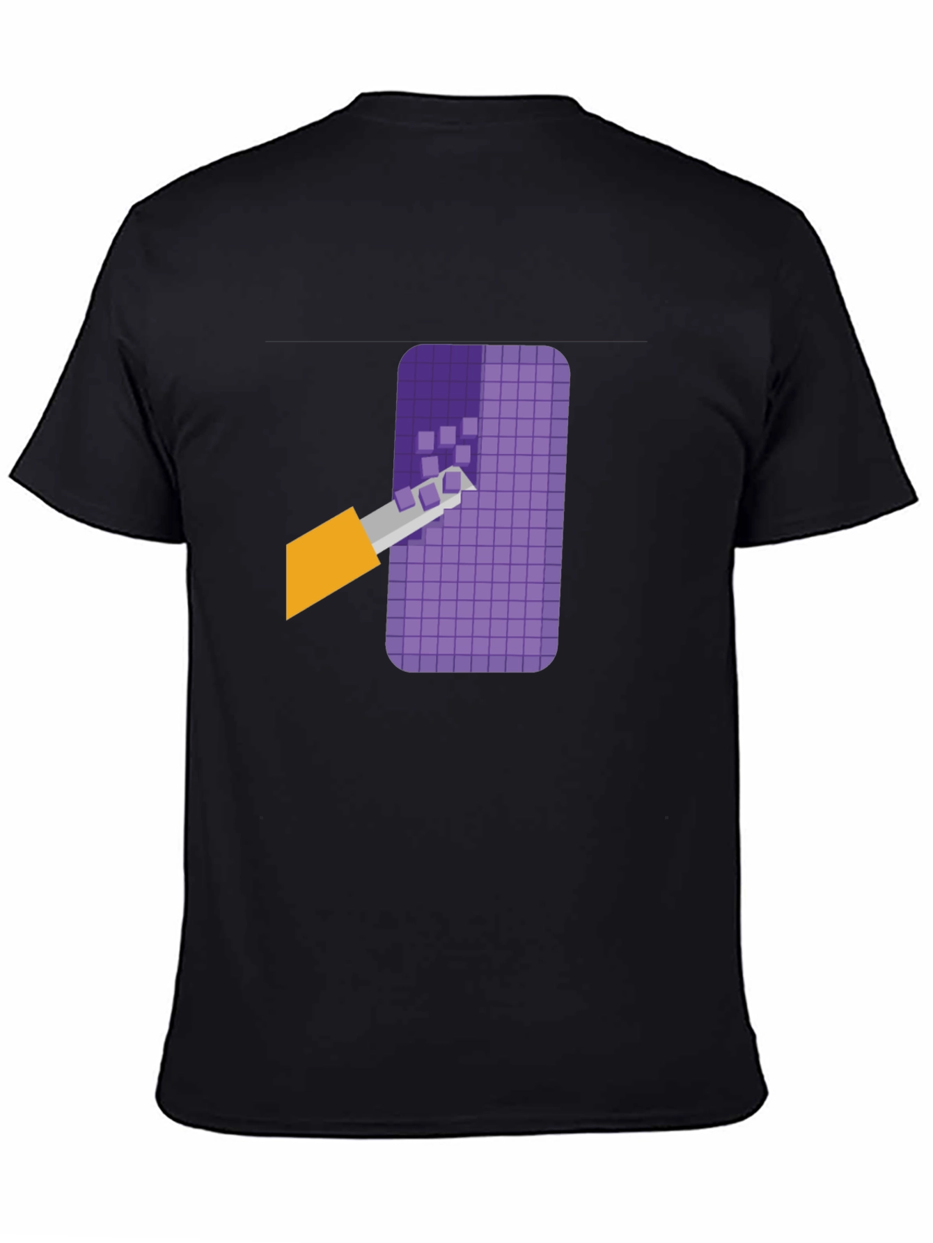 Black Pixelated Art T-Shirt - Modern Graphic Tee view 4