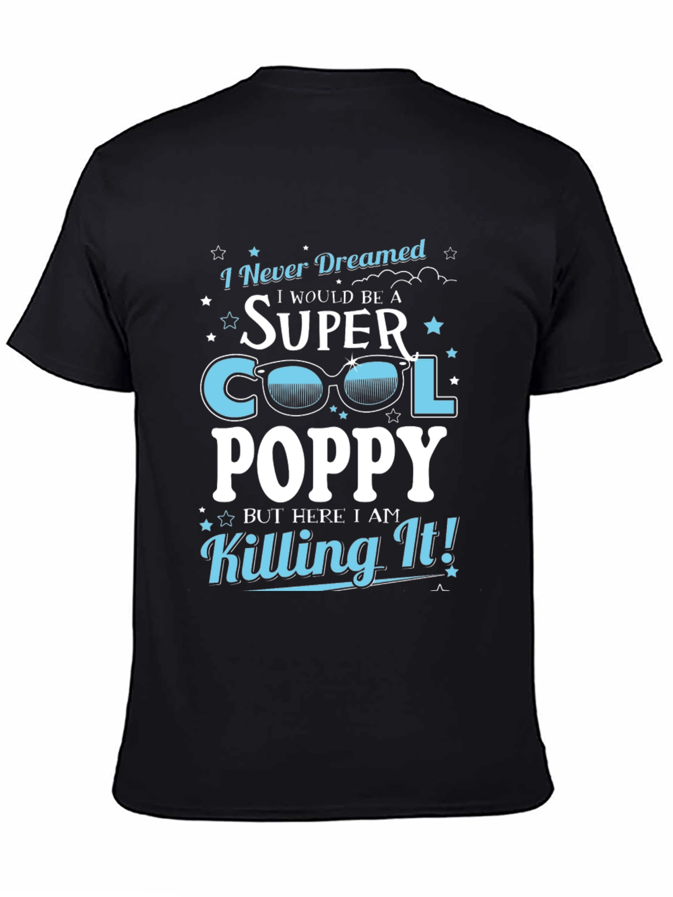 Black Super Cool Poppy T-Shirt - Novelty Grandpa Tee view 4