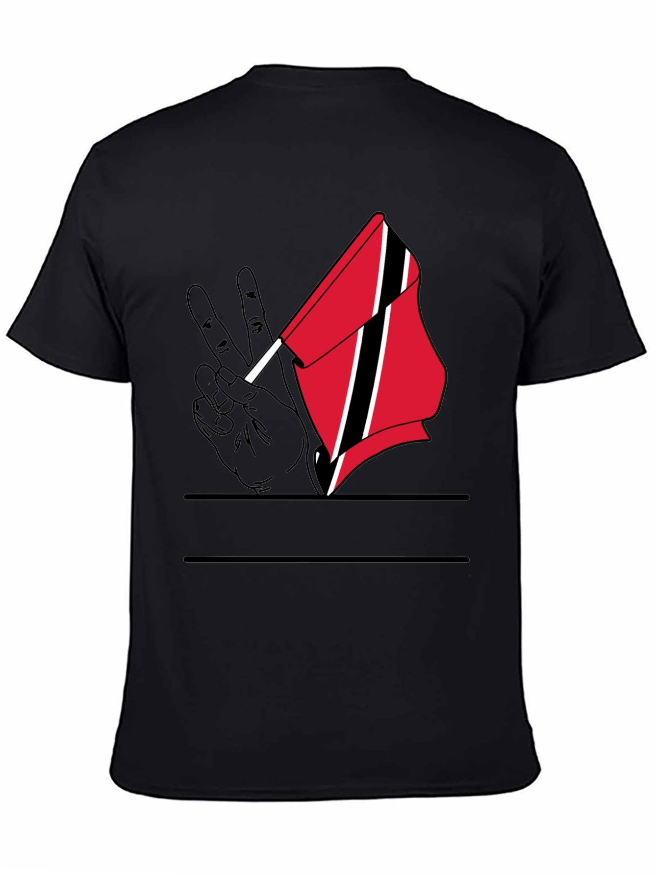 Black Trinidad and Tobago Peace Flag T-Shirt view 4
