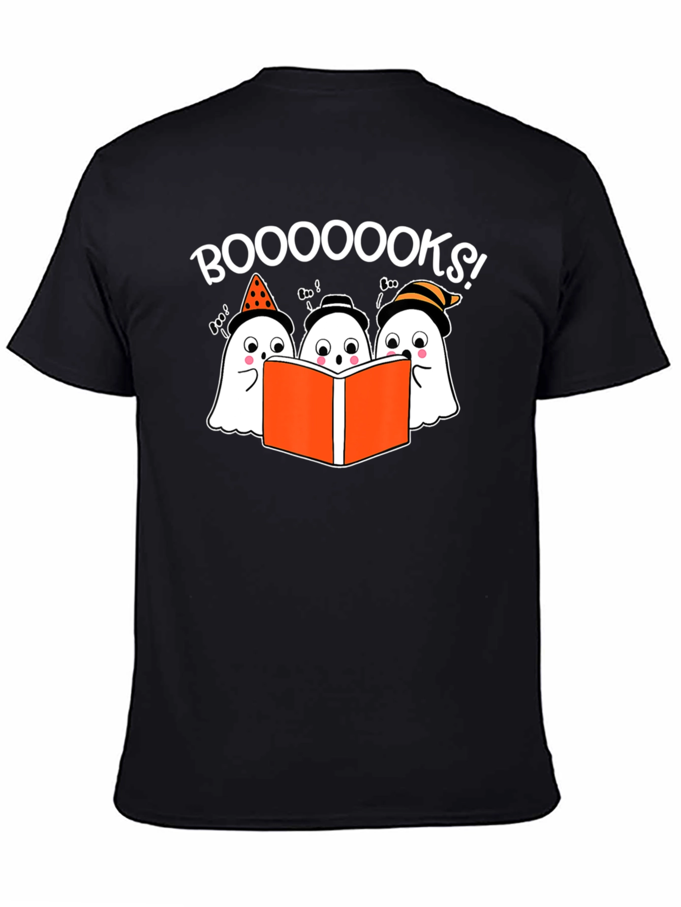 Black Boo-ooks! Halloween Ghost Reader T-Shirt view 4
