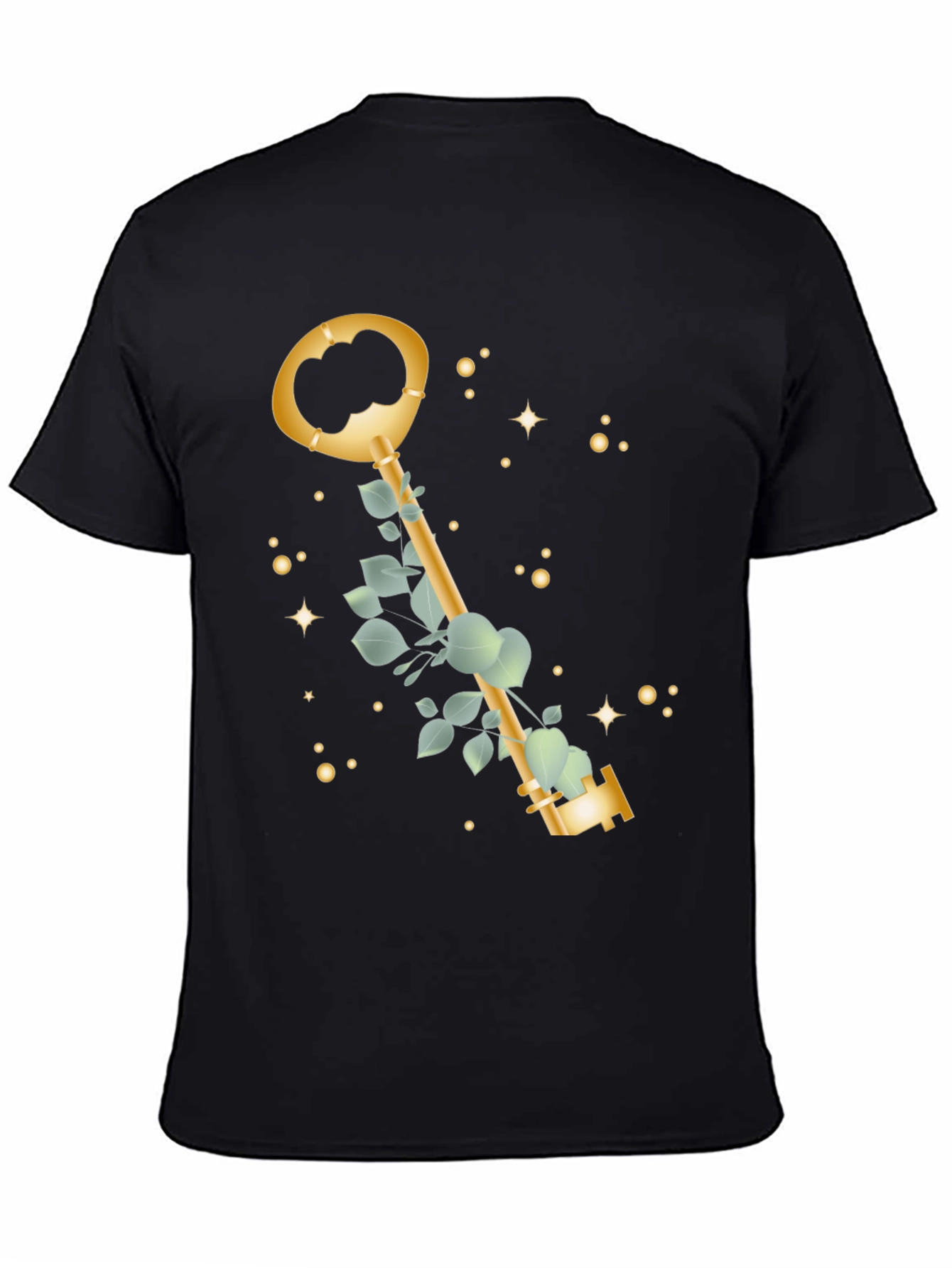 Black Golden Key T-Shirt - Stylish & Unique Design view 4