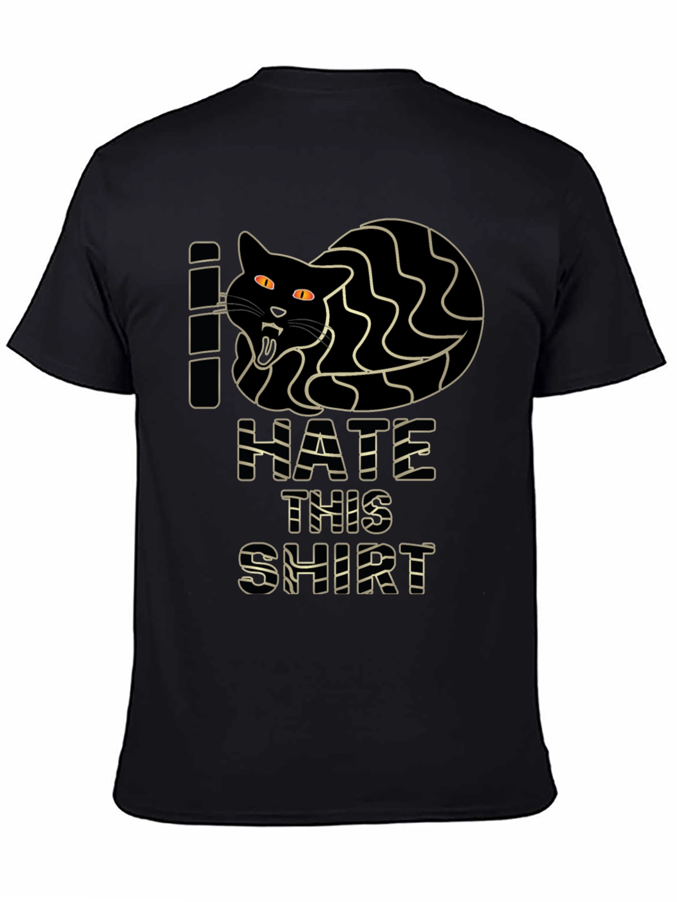 Black I Hate This Shirt - Funny Cat Graphic Tee view 4