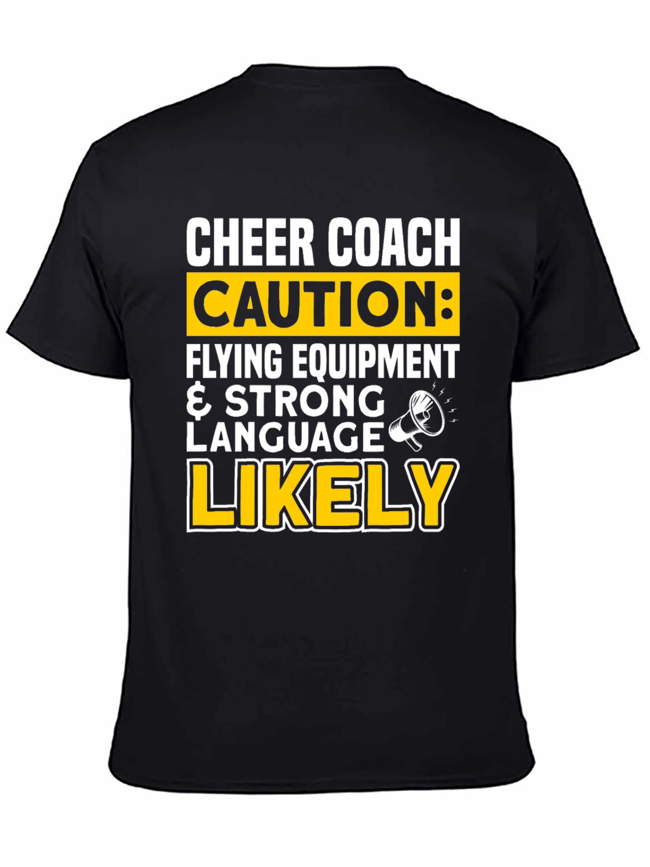 Black Cheer Coach Caution T-Shirt view 4