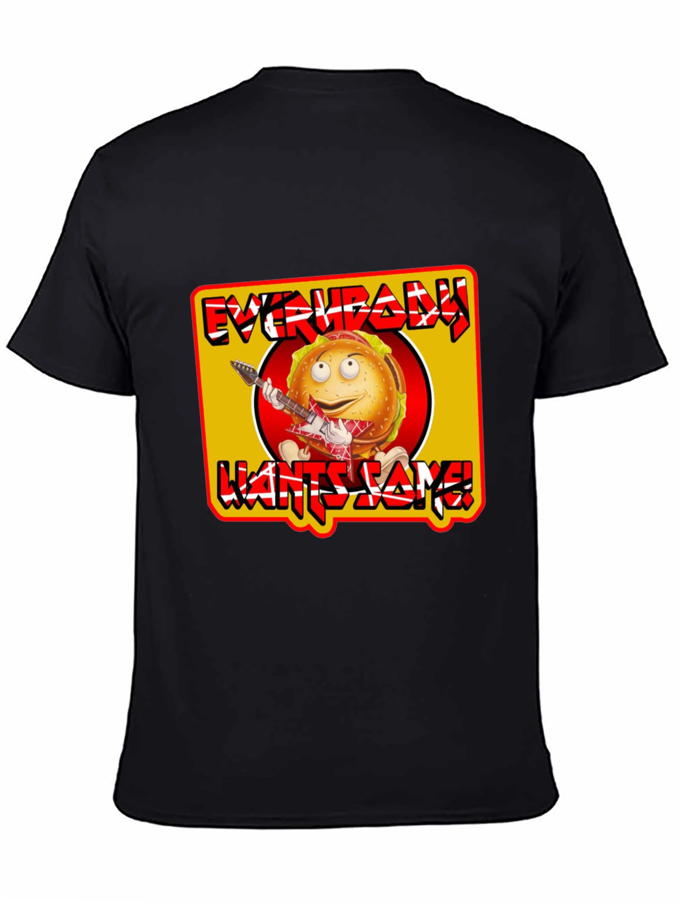 Black Everybody Wants Some Burger T-Shirt view 4