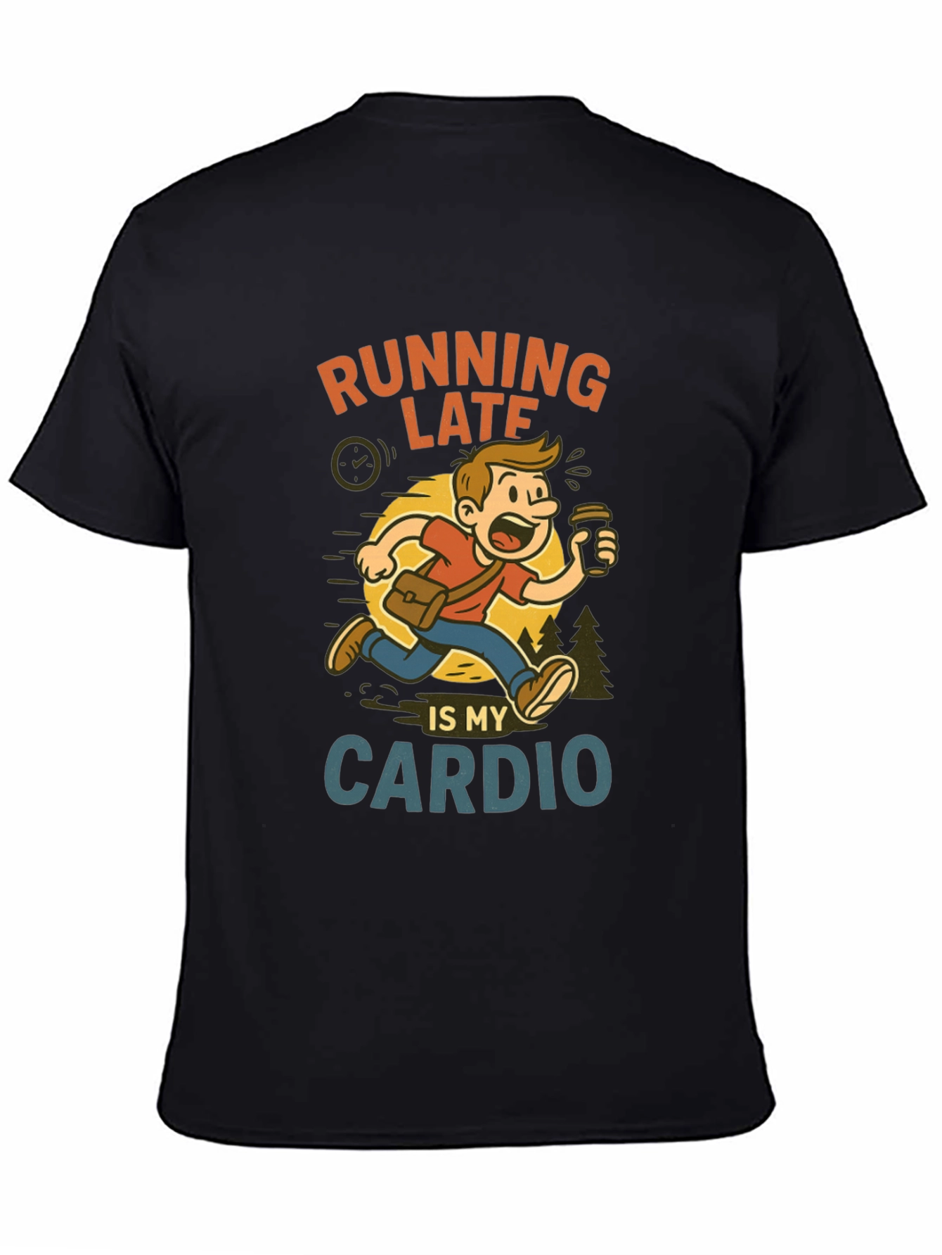 Black Running Late Cardio Graphic Tee view 4