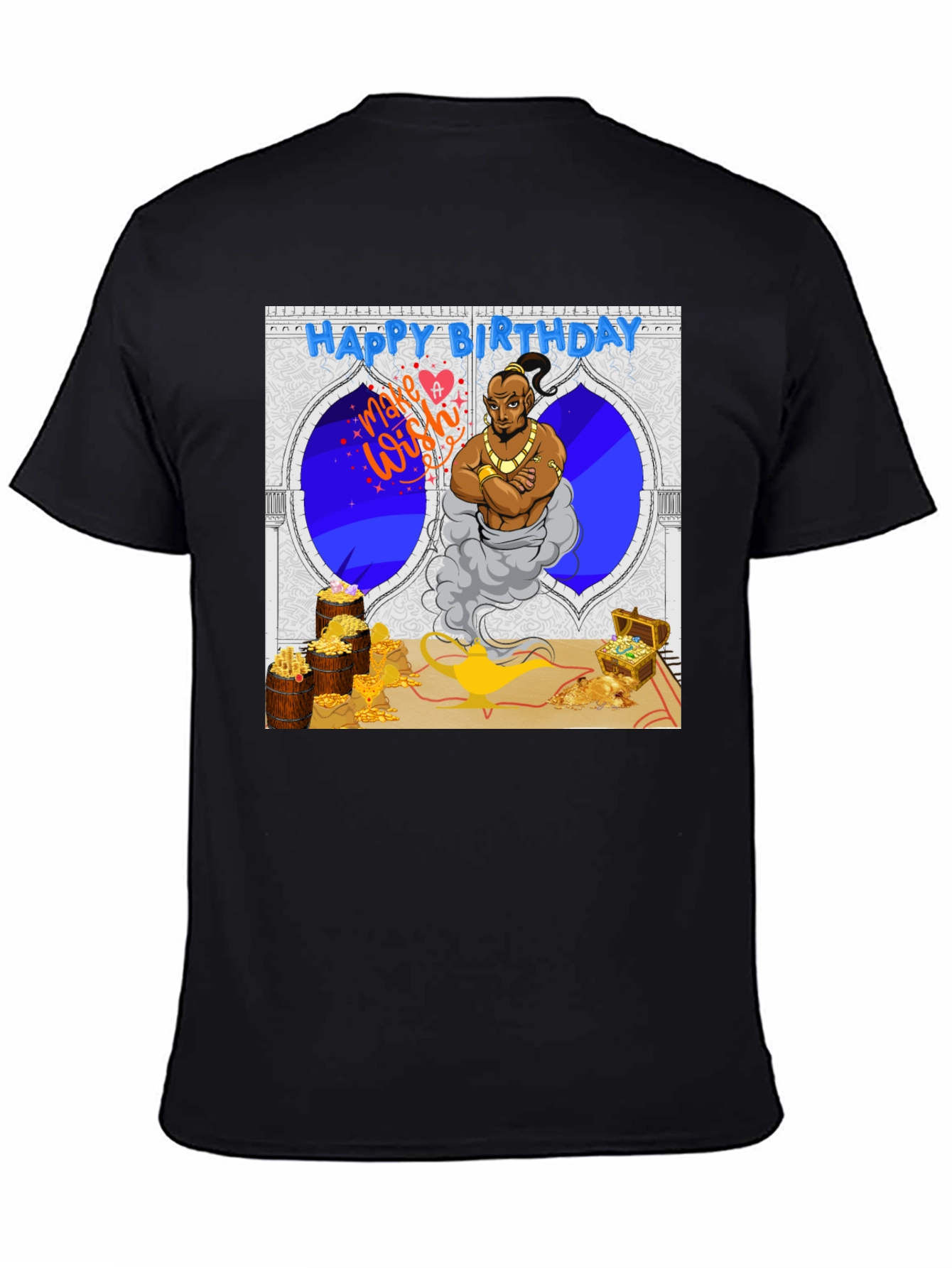 Black Genie Birthday T-Shirt: Make a Wish! view 4
