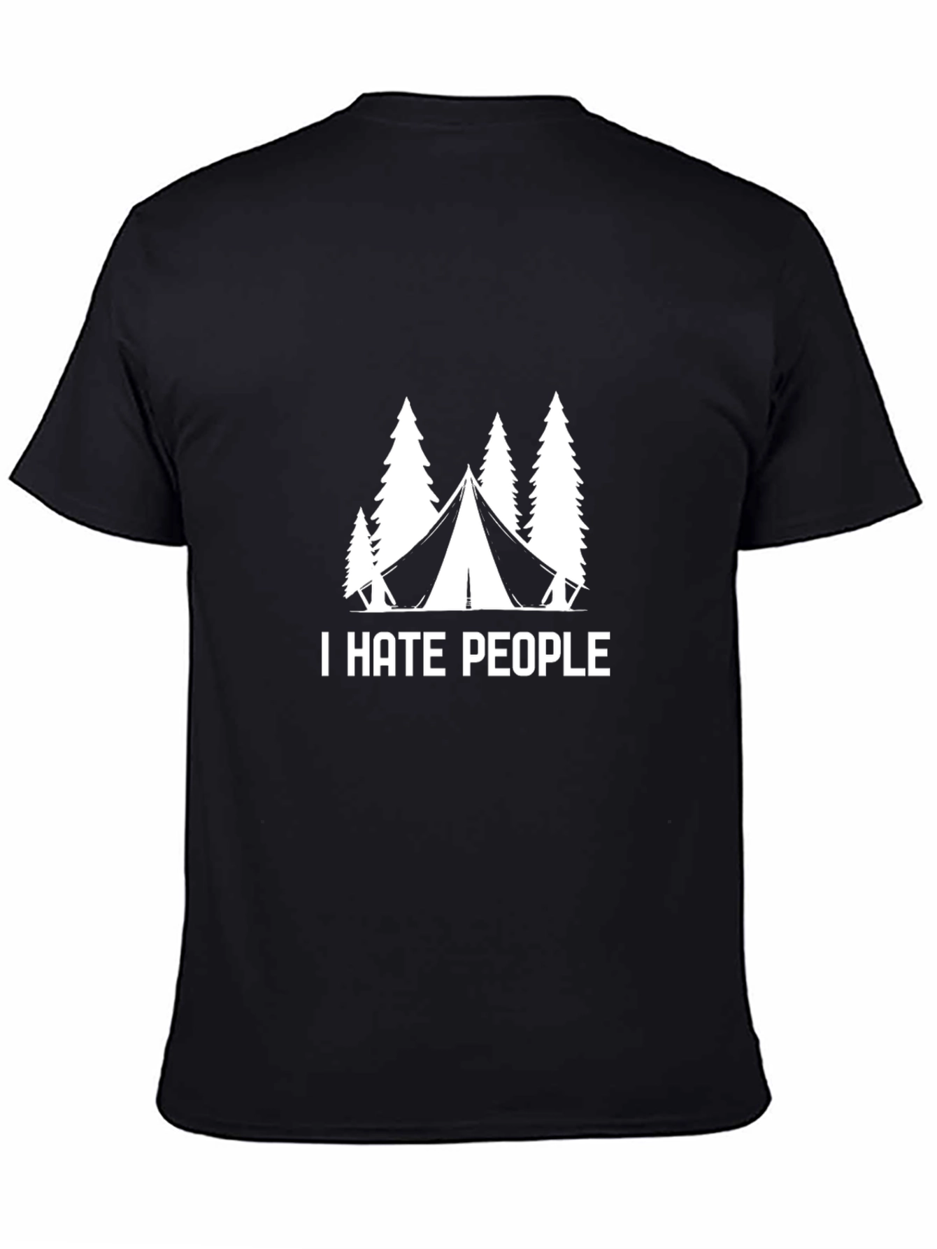 Black I Hate People Camping T-Shirt view 4