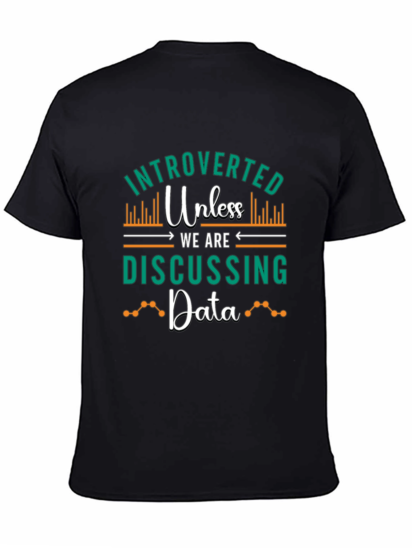 Black Introverted Data Lover T-Shirt view 4