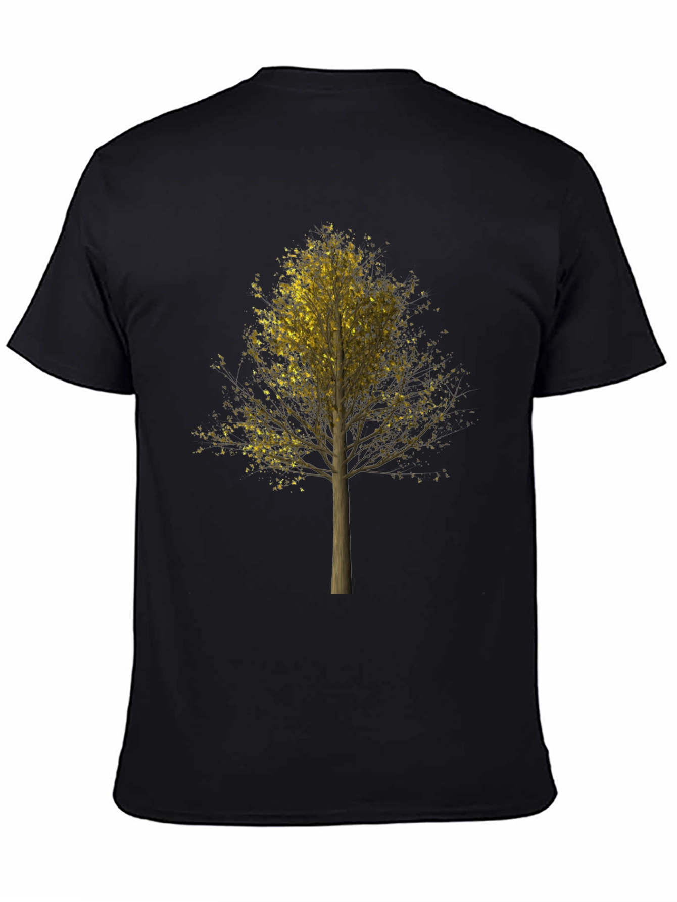 Black Nature Tree Graphic Black T-Shirt view 4