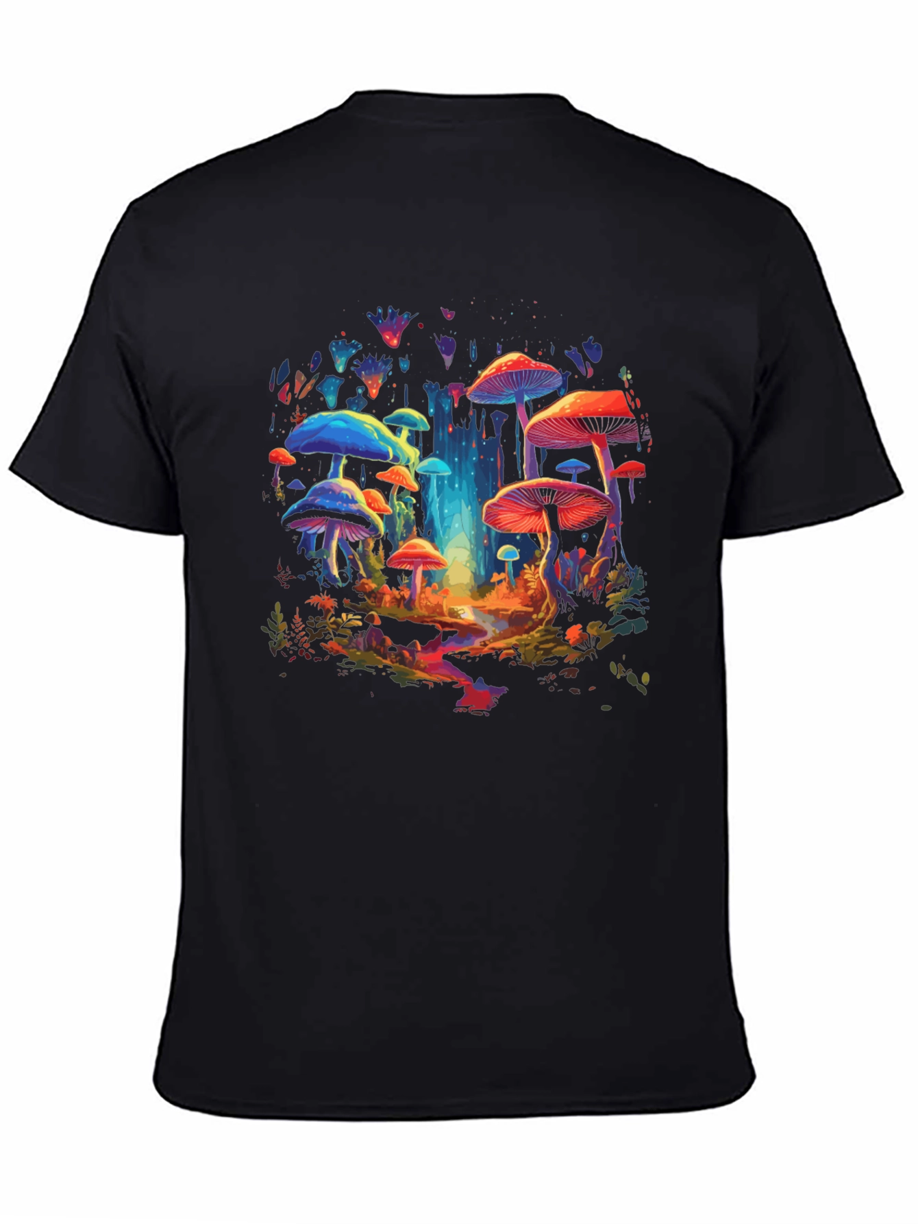 Black Psychedelic Mushroom T-Shirt - Vibrant Graphic Tee view 4