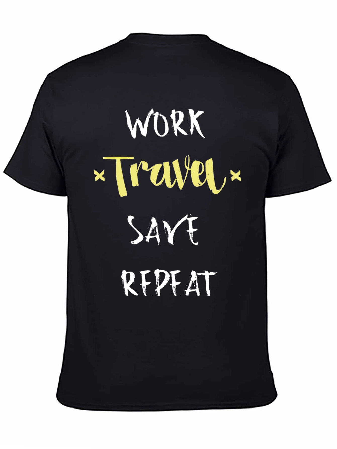 Black Work Travel Save Repeat T-Shirt view 4