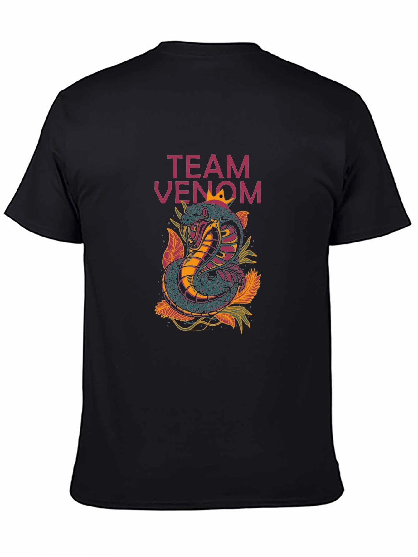 Black Team Venom Snake Graphic Tee - Cobra Design view 4