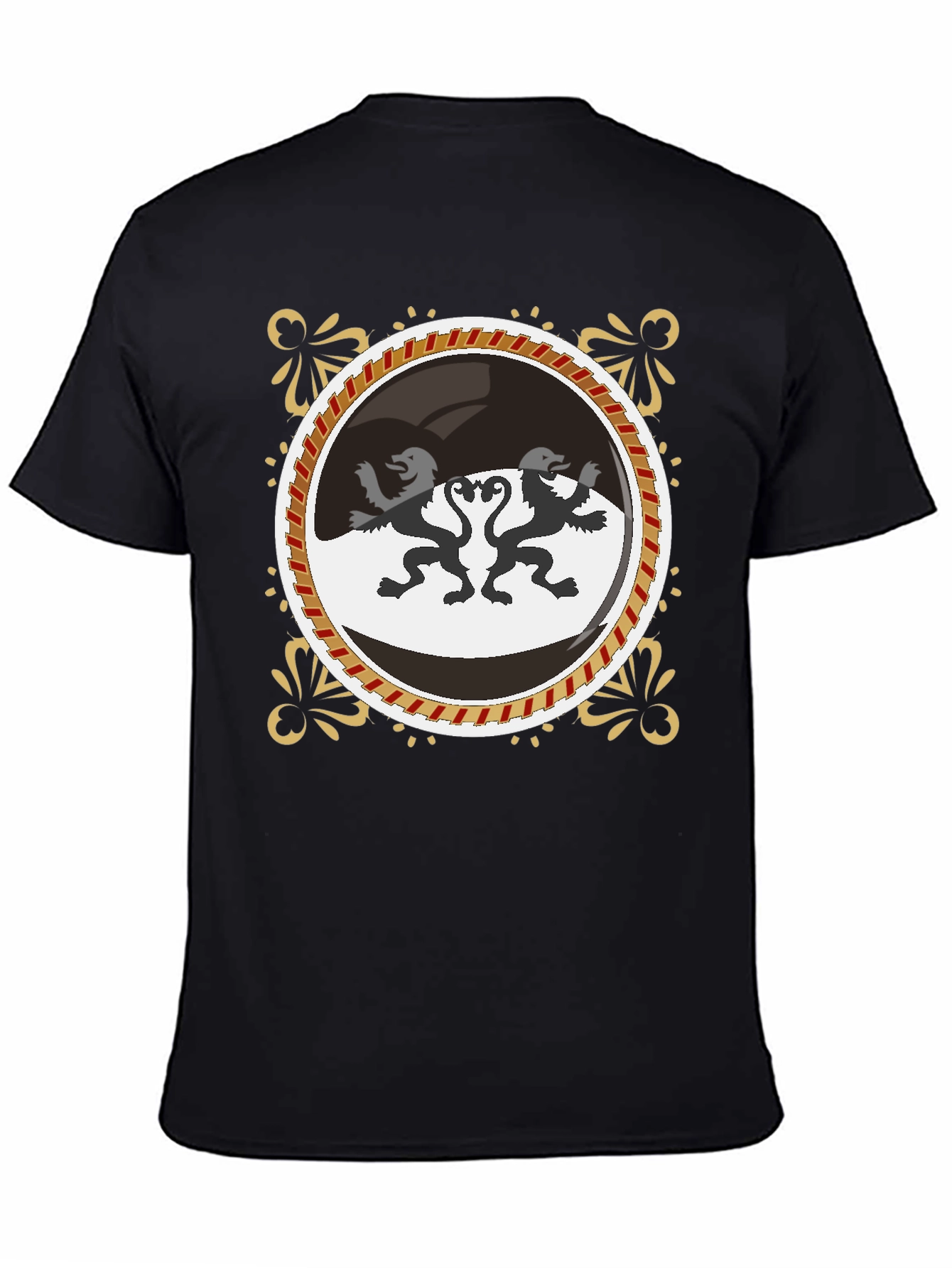 Black Lion Crest Graphic Black Tee view 4